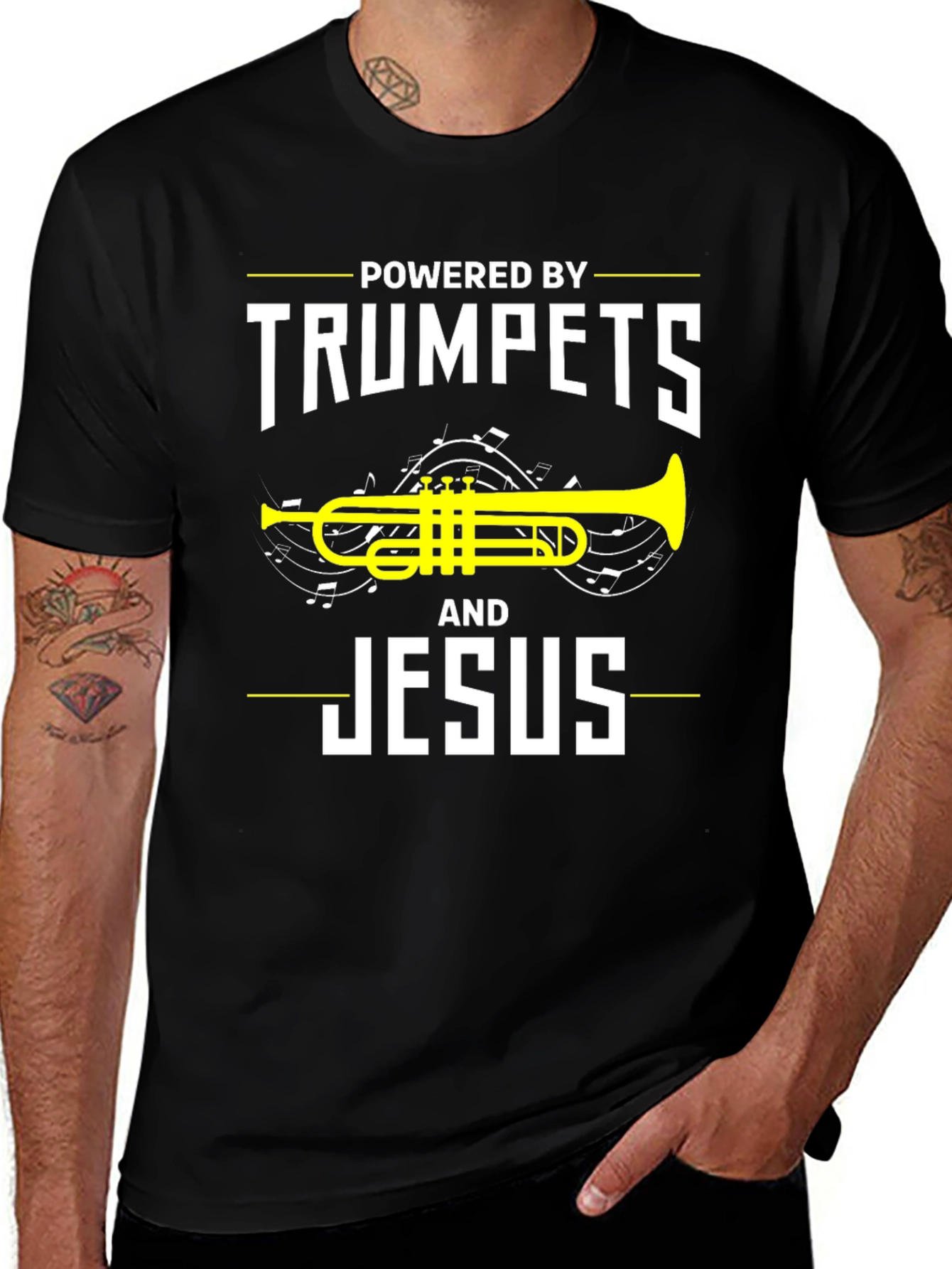 Powered By Trumpets and Jesus T-Shirt