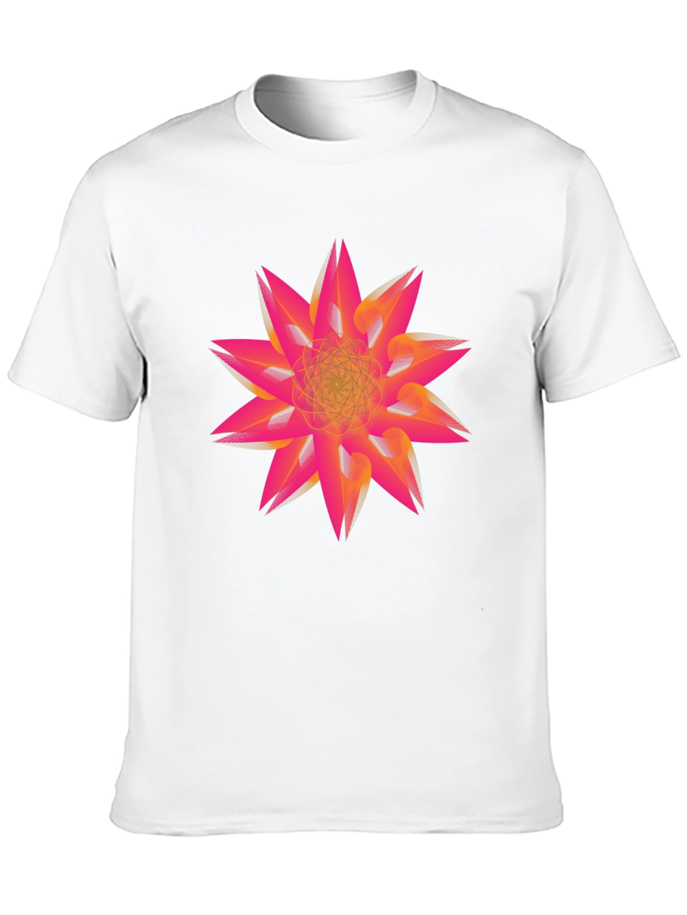 Abstract Geometric Flower Graphic Print Tee