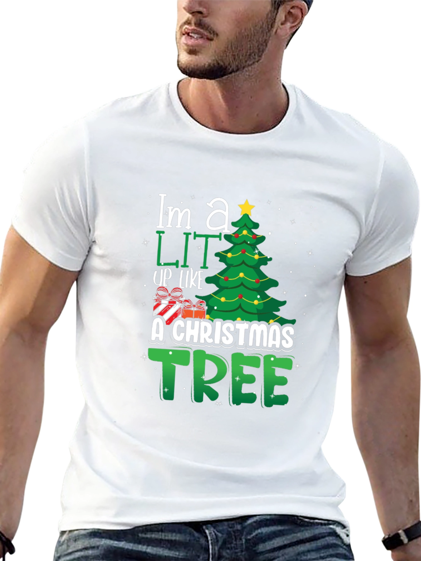 Lit Up Christmas Tree Graphic Tee