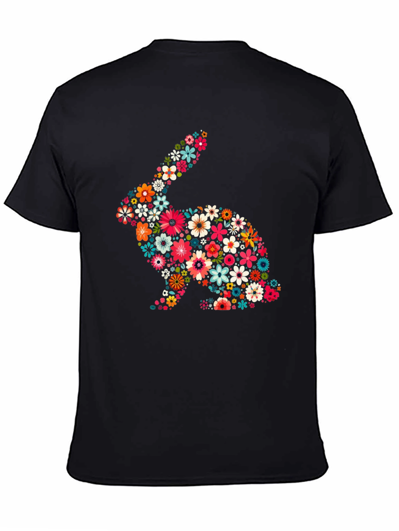 Floral Rabbit Graphic Tee - Cute Easter Shirt