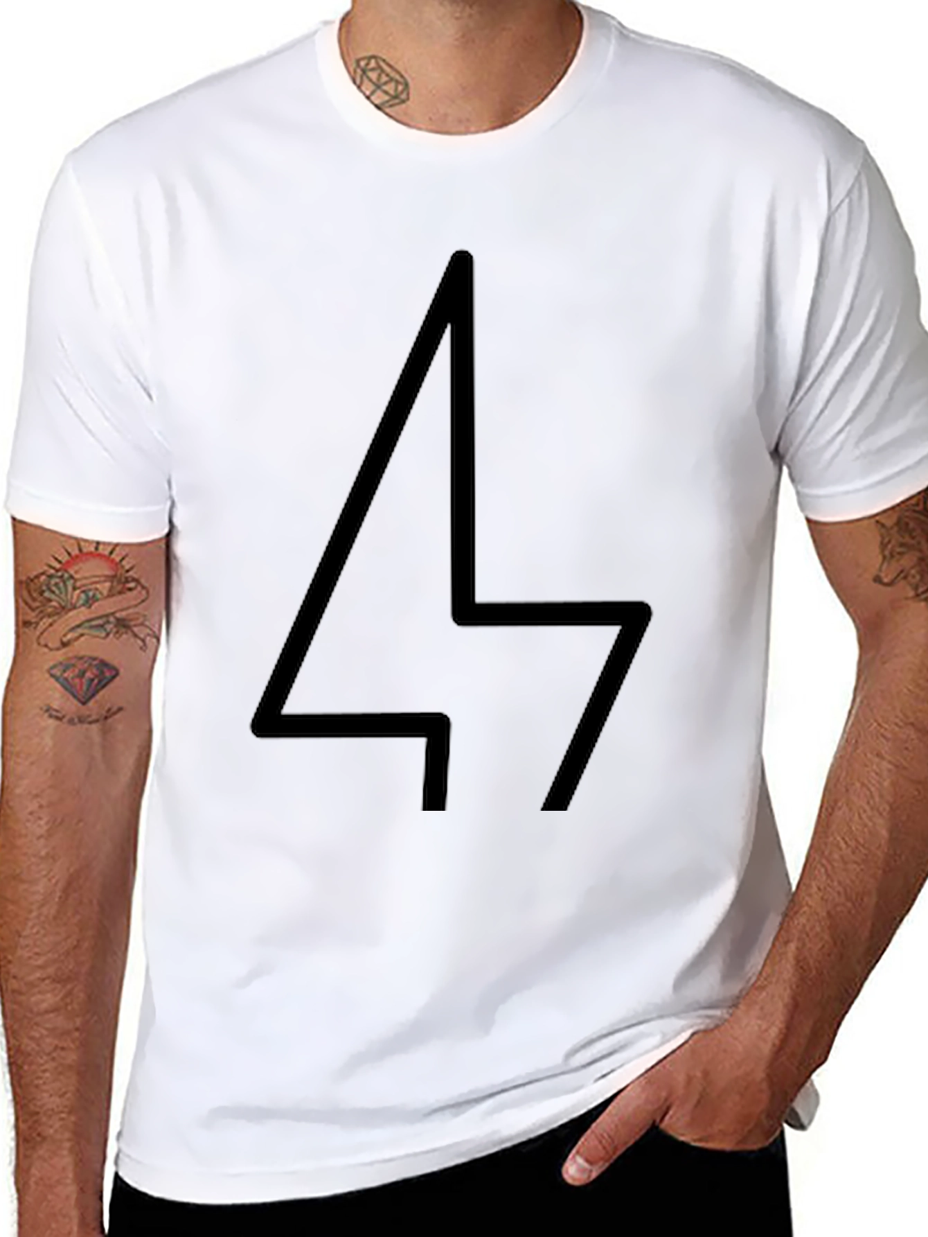 Black T-Shirt with Geometric Graphic