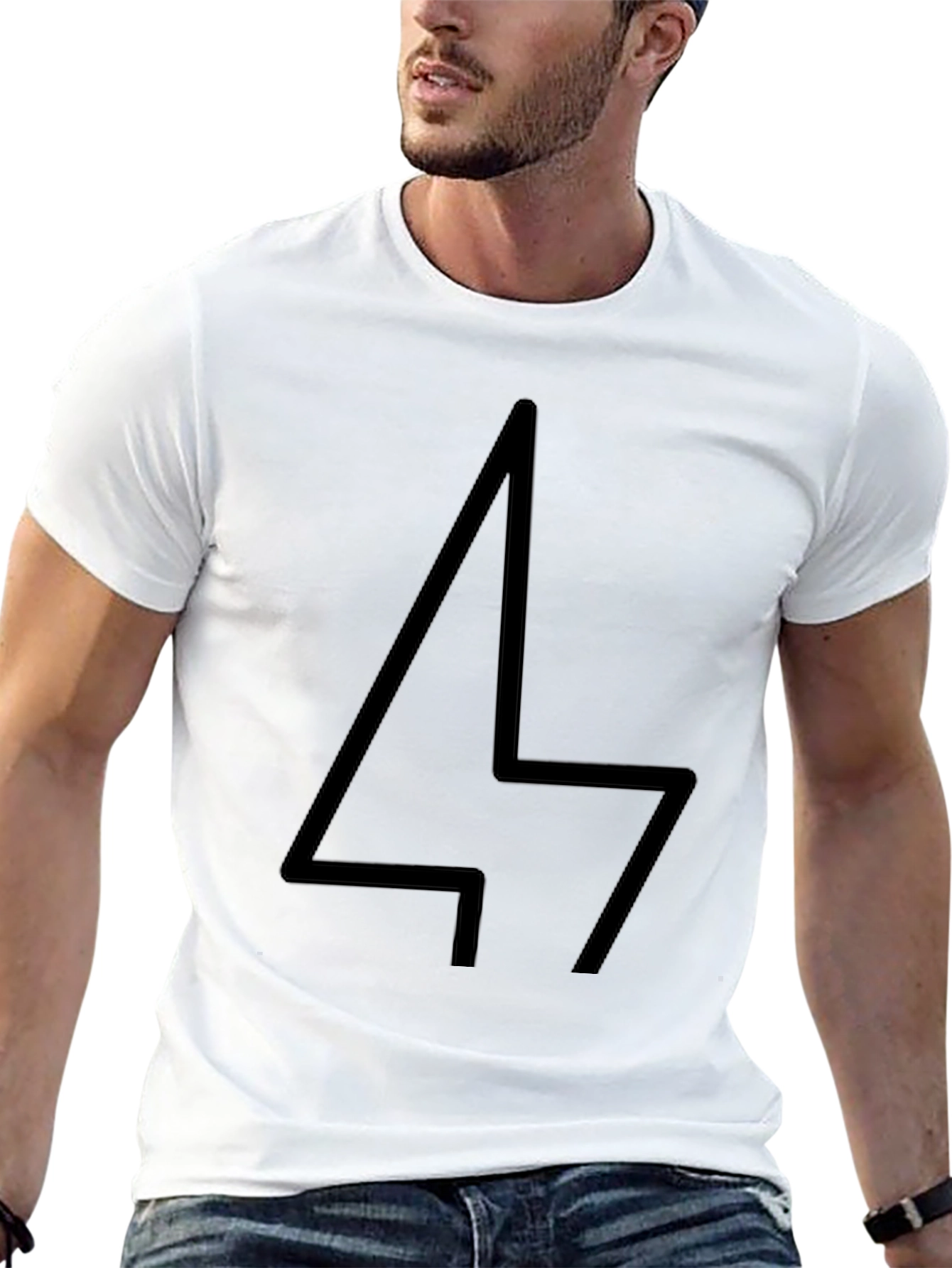 Black T-Shirt with Geometric Graphic