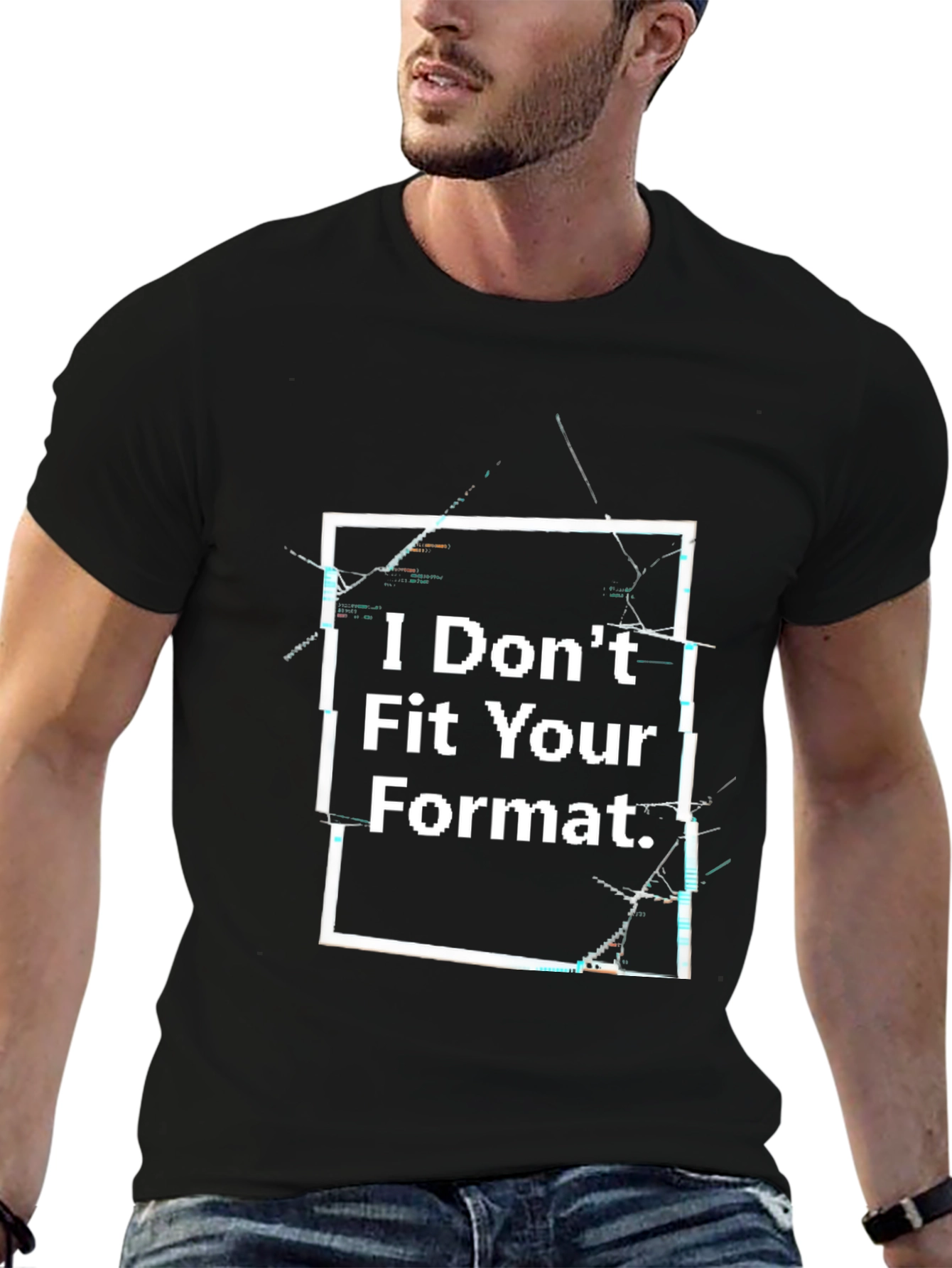 I Dont Fit Your Format Black Graphic Tee