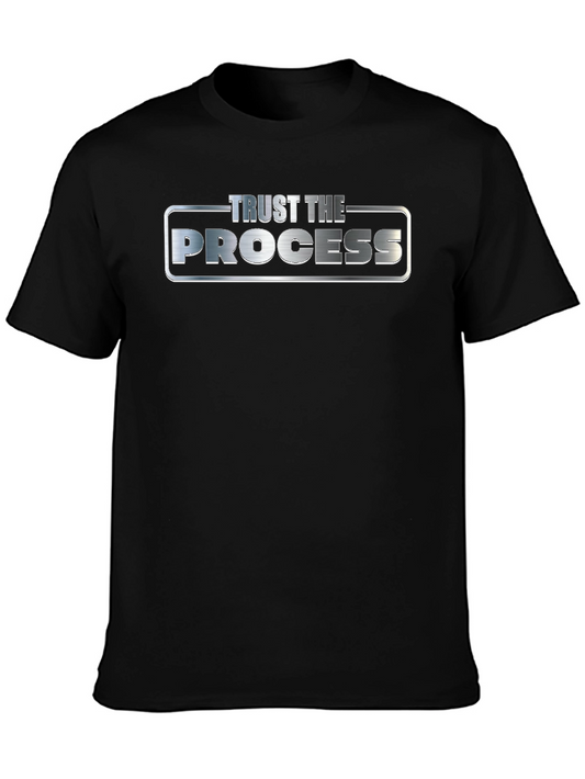 Trust The Process Graphic Tee - Black Cotton Blend Shirt