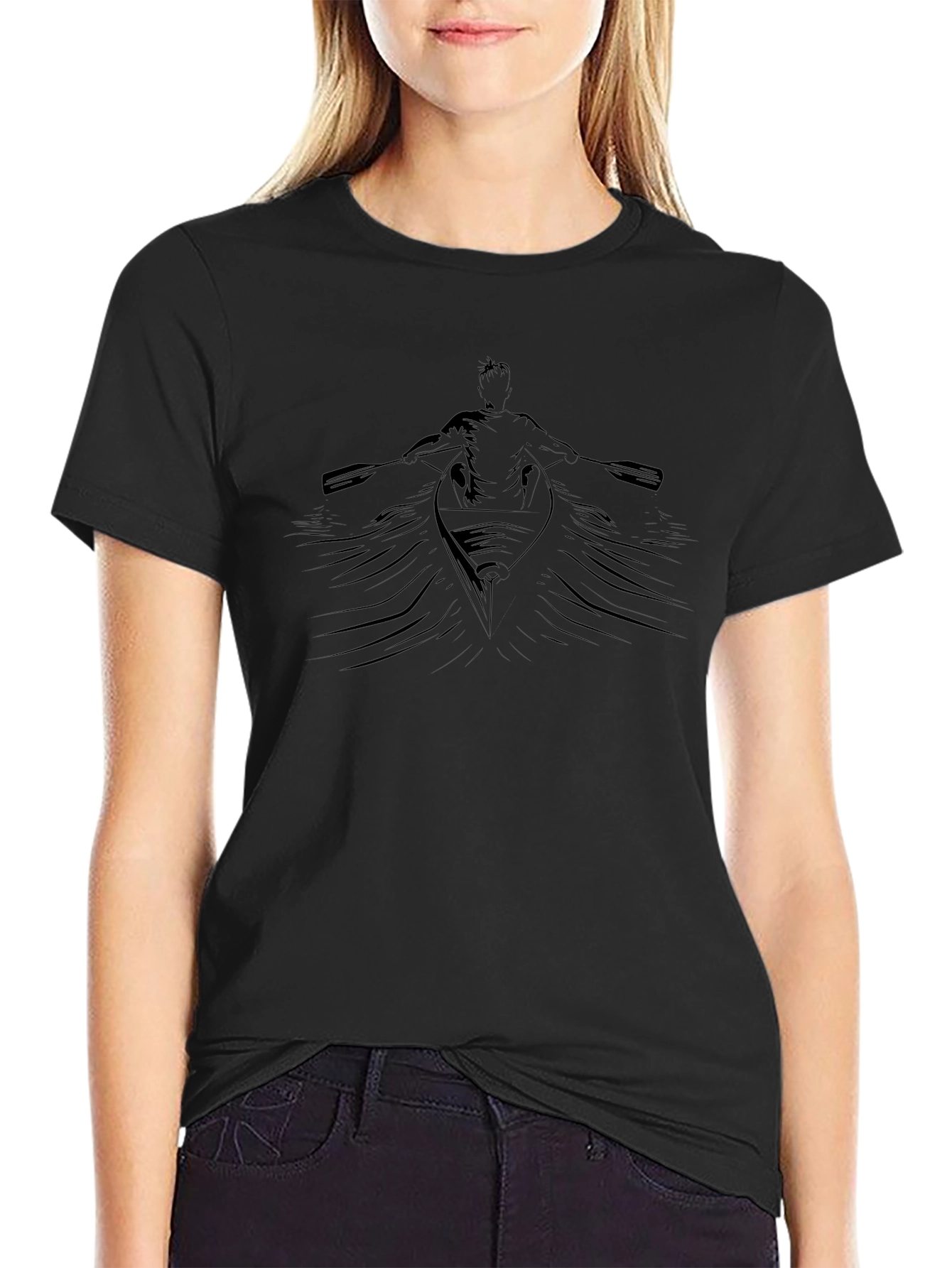 Rowing Graphic Black Tee