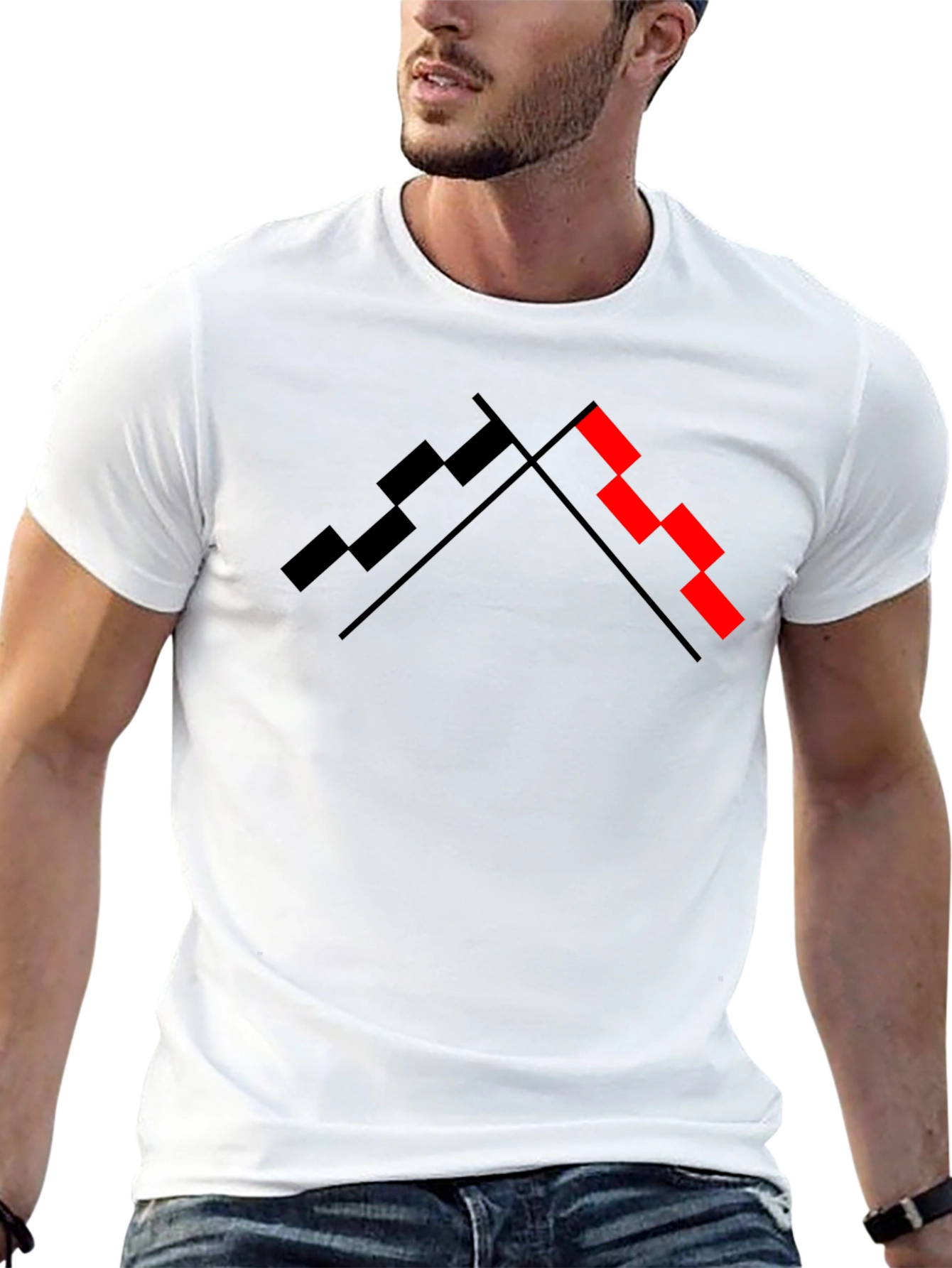 Abstract Pixel Peak Graphic Tee