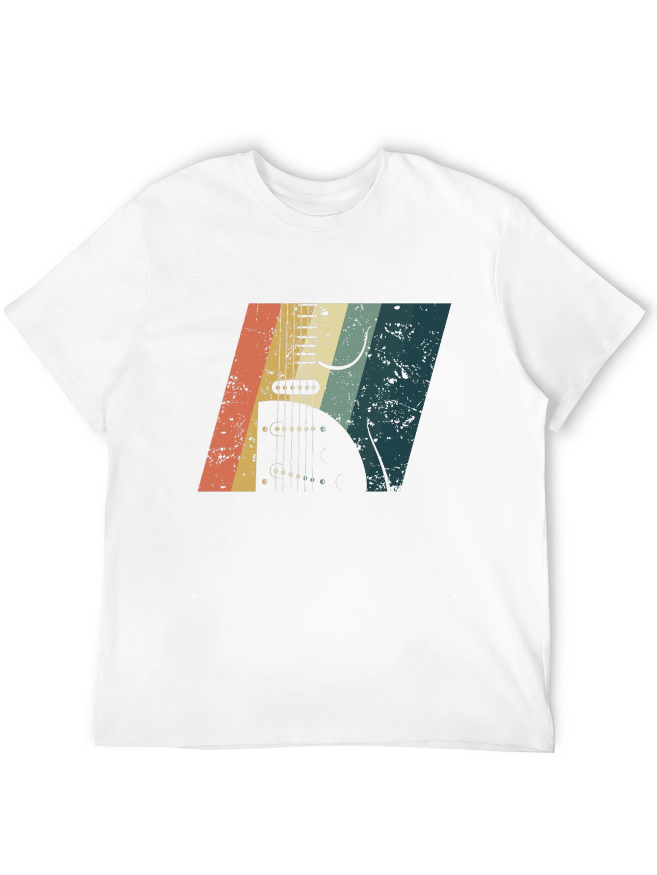 Retro Guitar Graphic Black T-Shirt