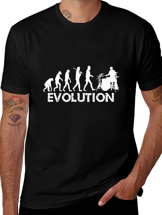 Evolution Drummer T-Shirt - Black Crew Neck