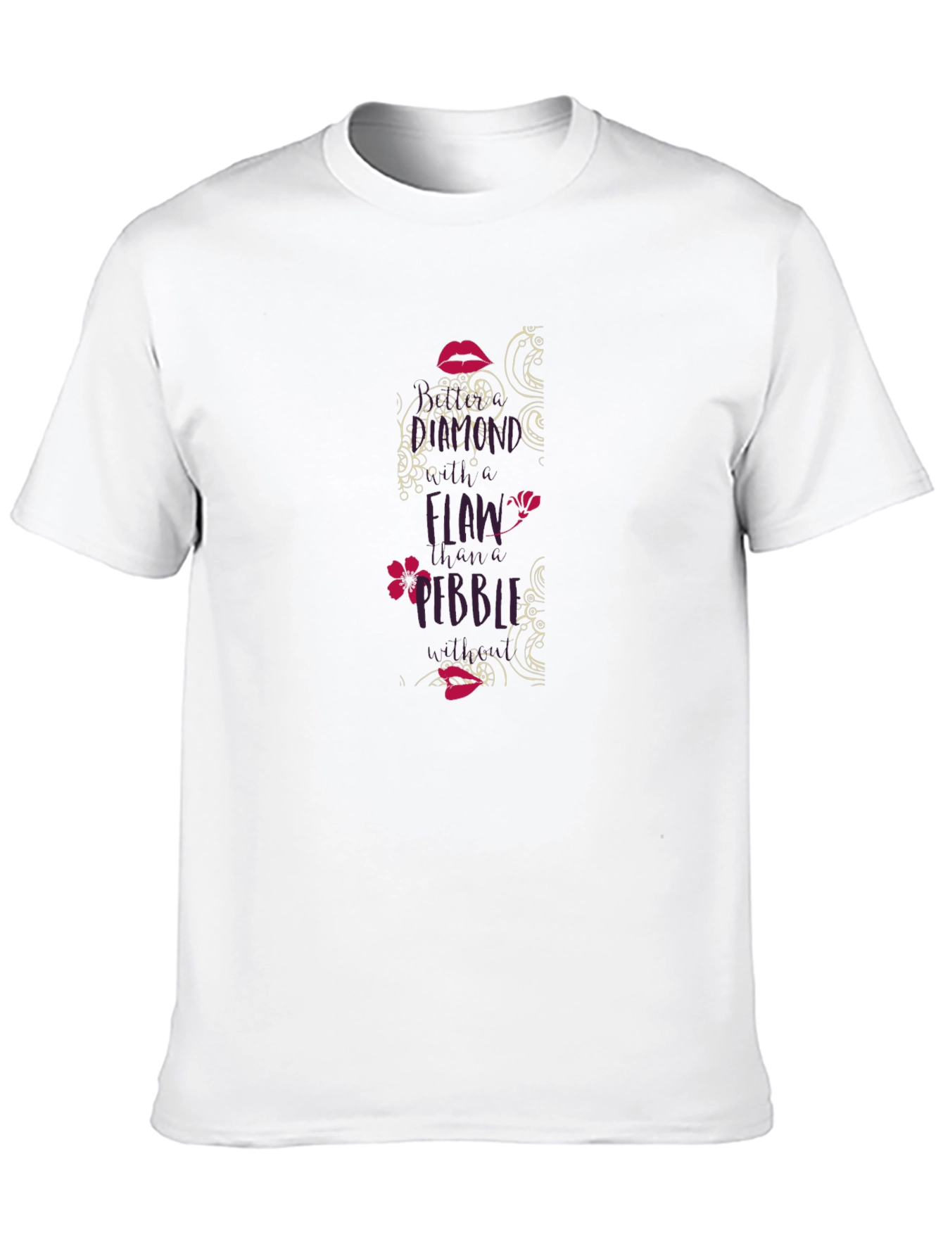 Black T-Shirt with No Flaw Graphic