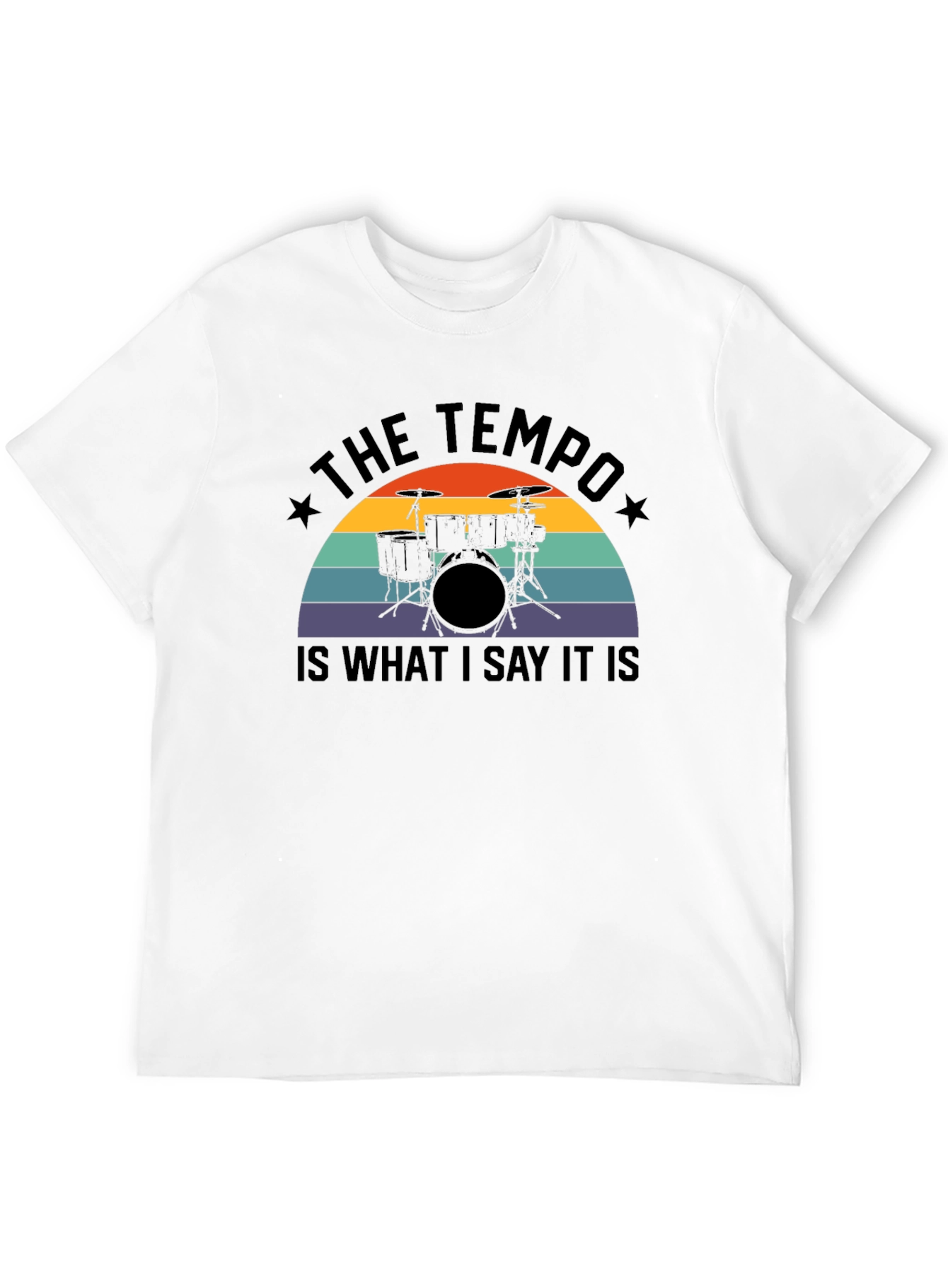 Tempo Drummer Graphic Tee - Black Cotton Blend