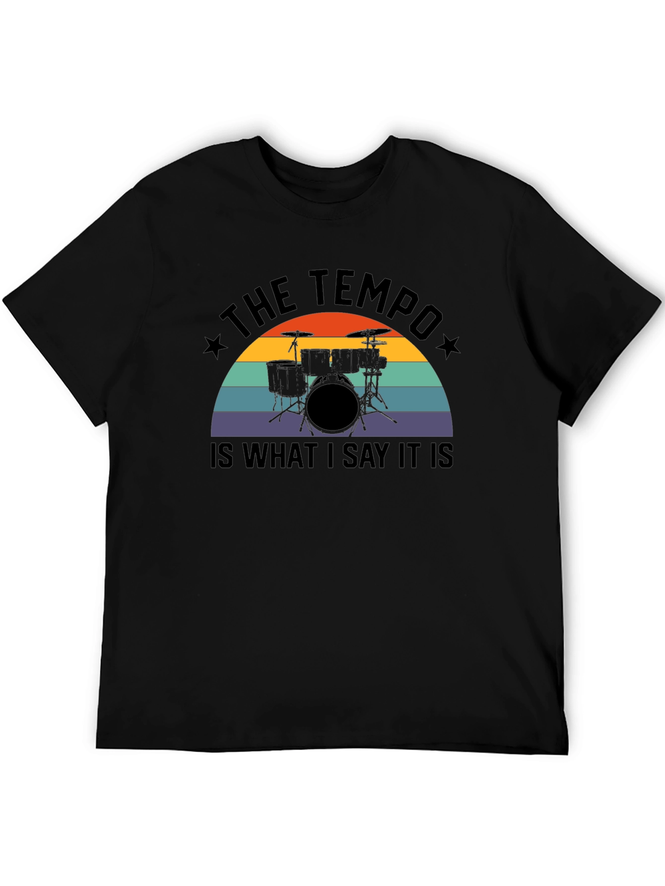 Tempo Drummer Graphic Tee - Black Cotton Blend