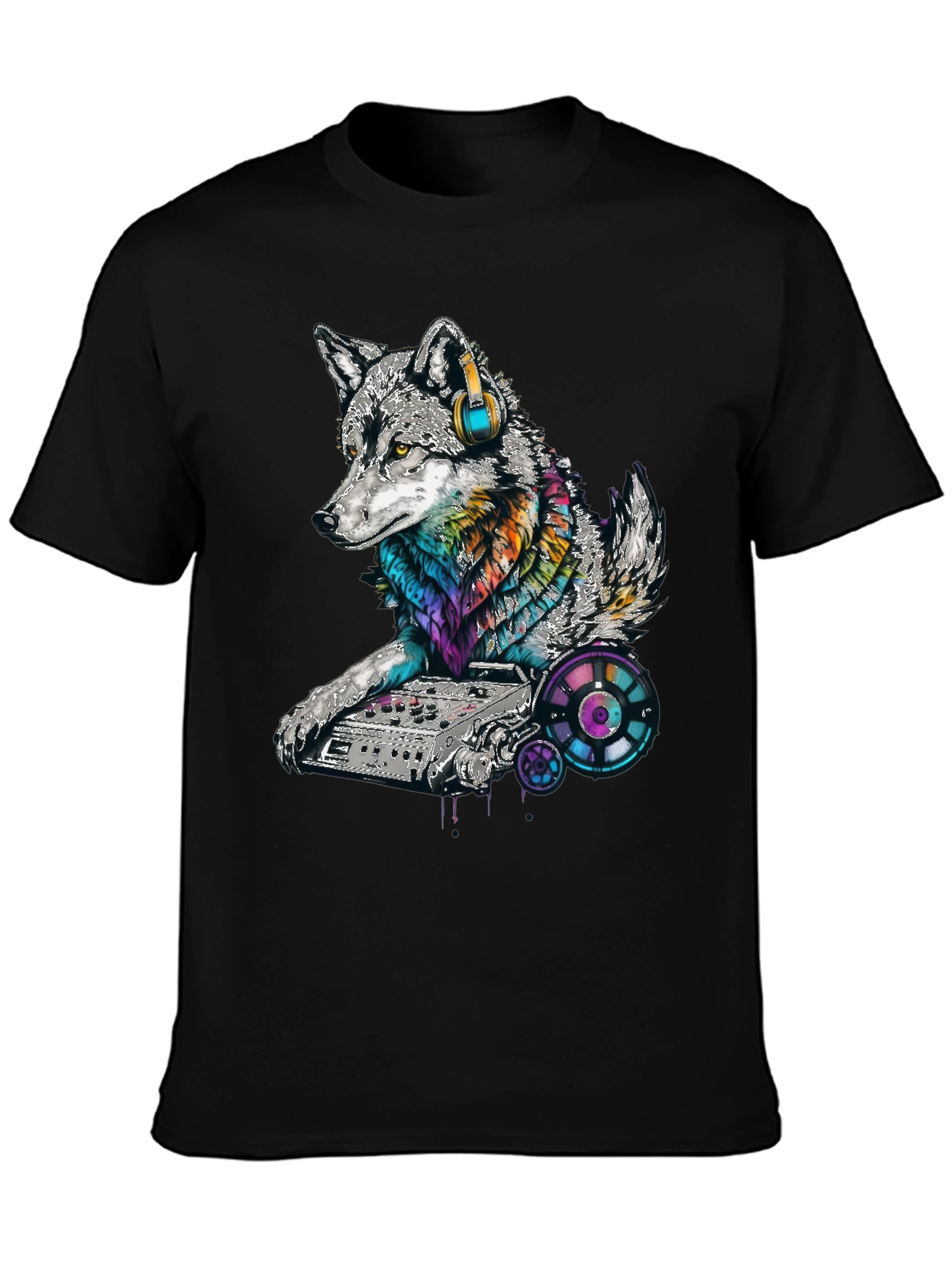 DJ Wolf Graphic Tee - Cool Music Lover Shirt