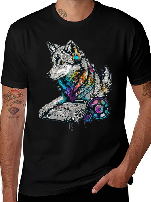 DJ Wolf Graphic Tee - Cool Music Lover Shirt