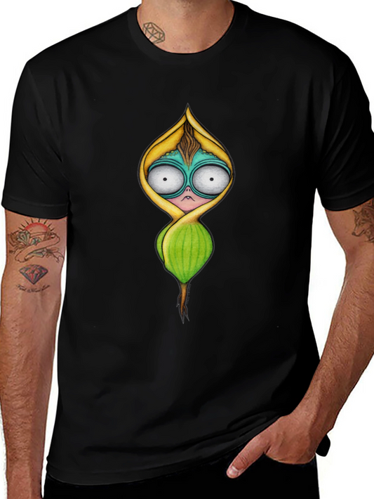 Unique Cartoon Character Black T-Shirt