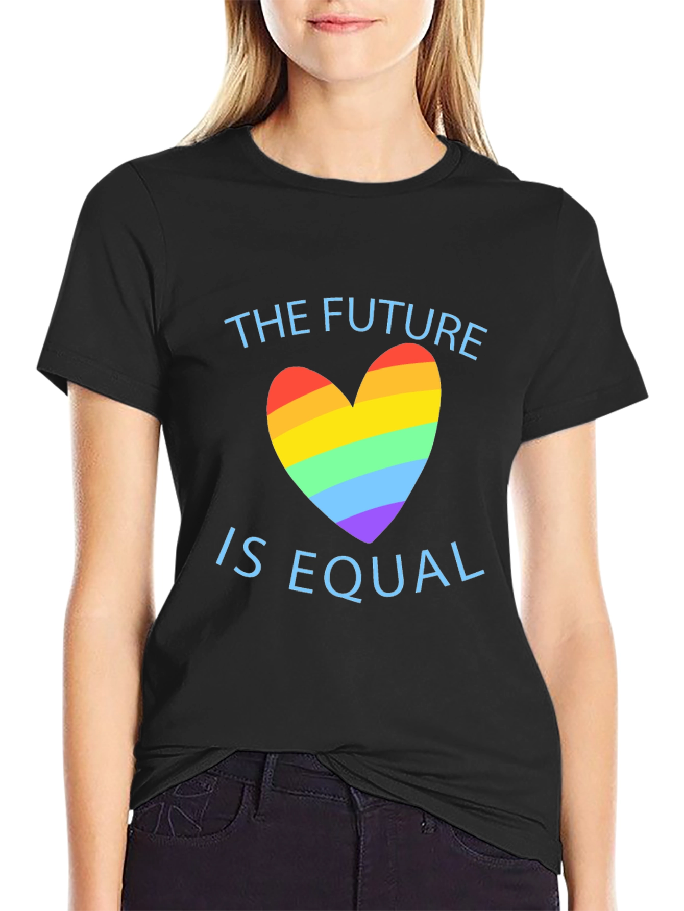 Equality Future LGBTQ+ Pride Rainbow Heart T-Shirt