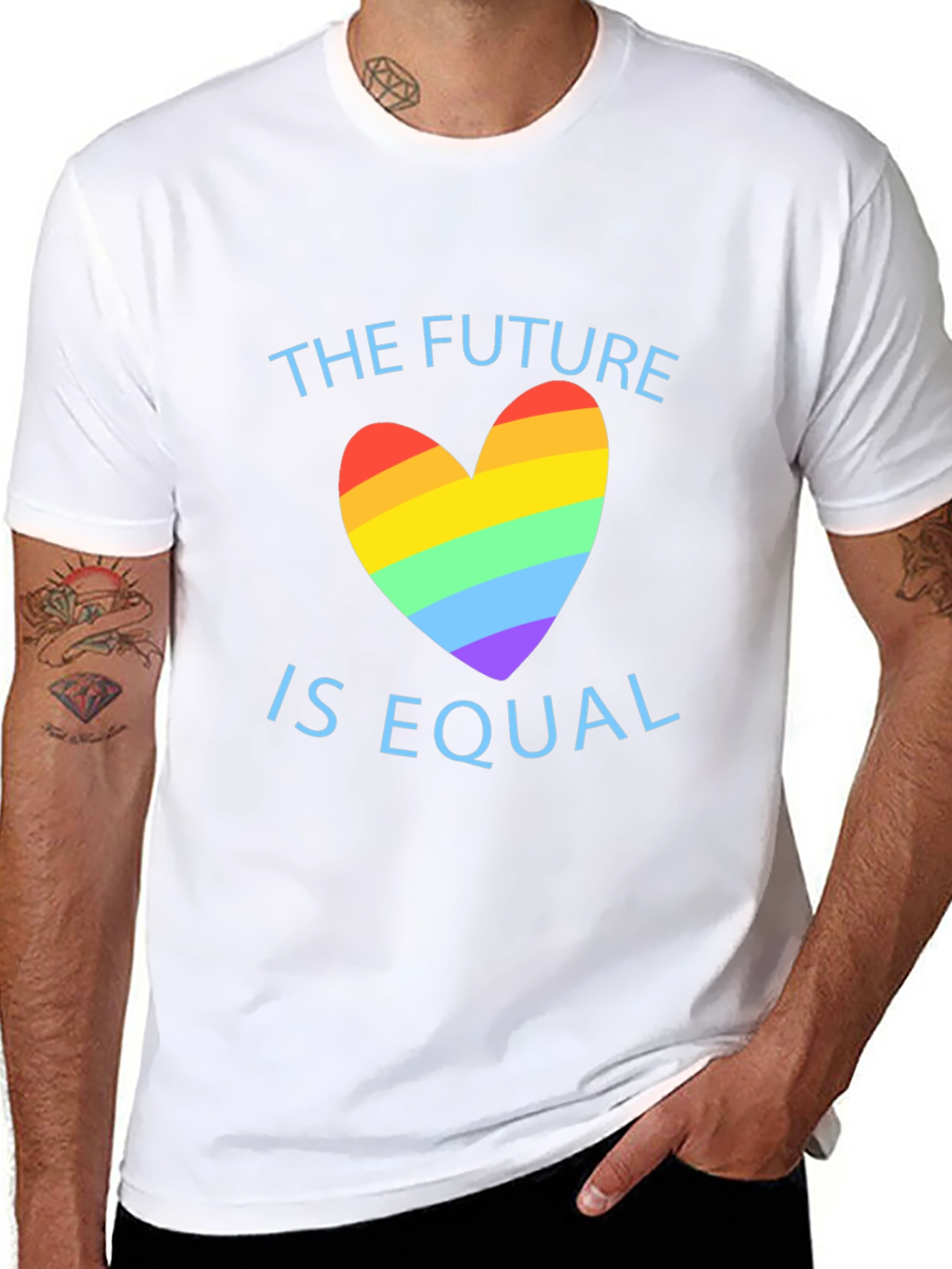 Equality Future LGBTQ+ Pride Rainbow Heart T-Shirt