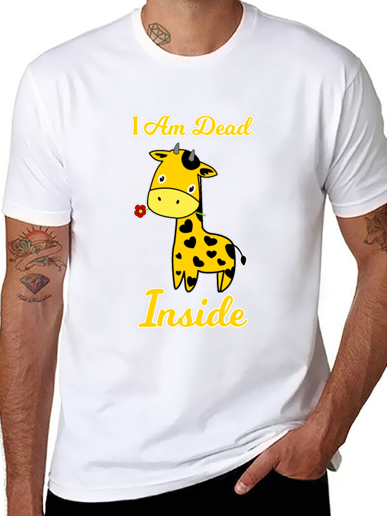 I Am Dead Inside Giraffe Graphic Tee - Black