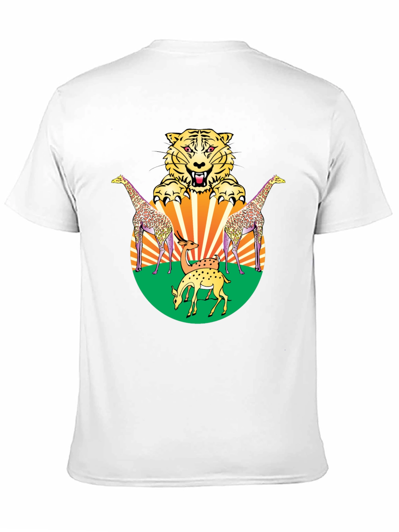 Wildlife Graphic Tee - Bold Animal Print Black T-Shirt