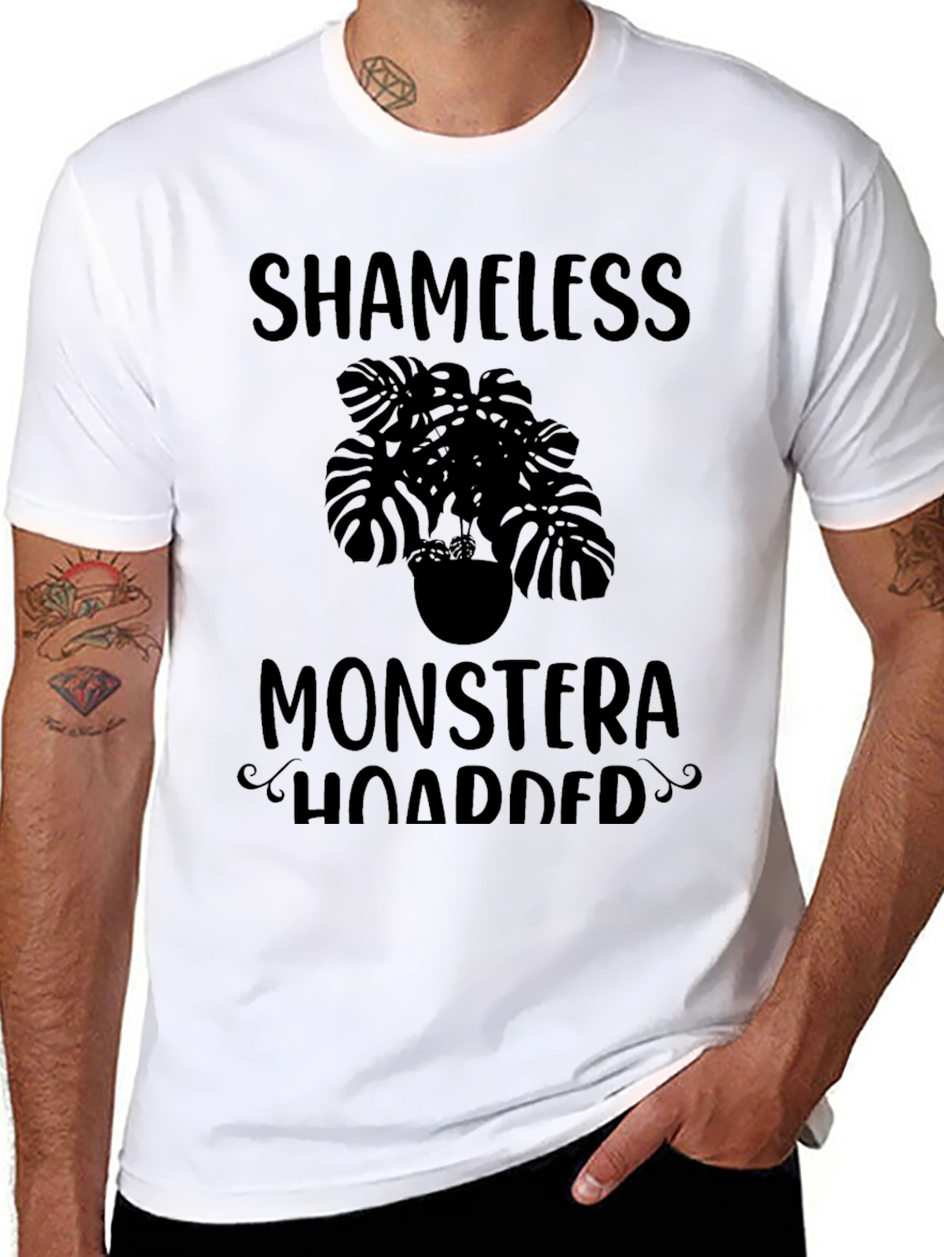 Shameless Monstera Hoarder Black T-Shirt