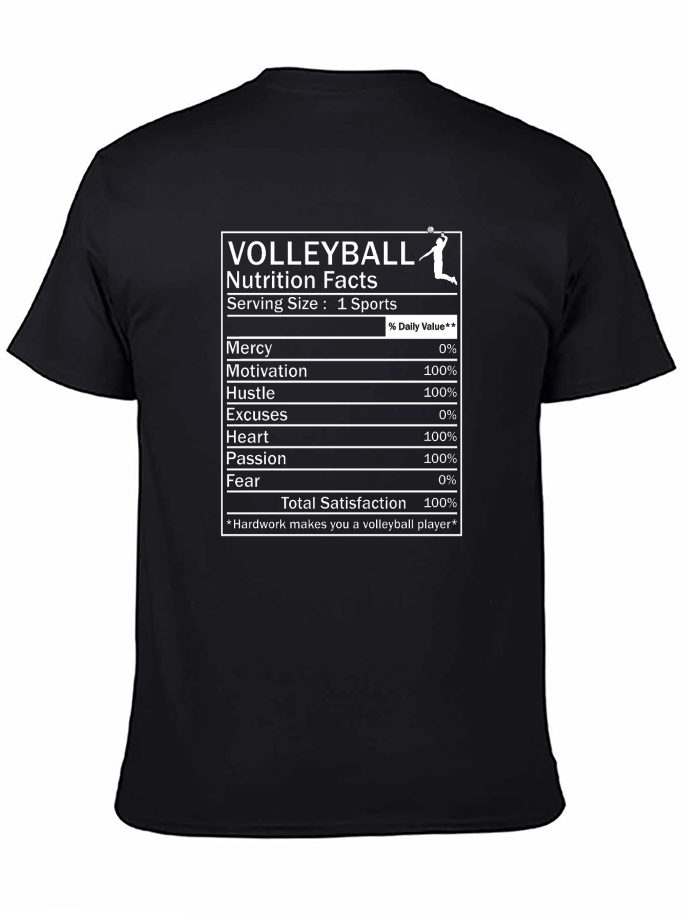 Volleyball Nutrition Facts T-Shirt
