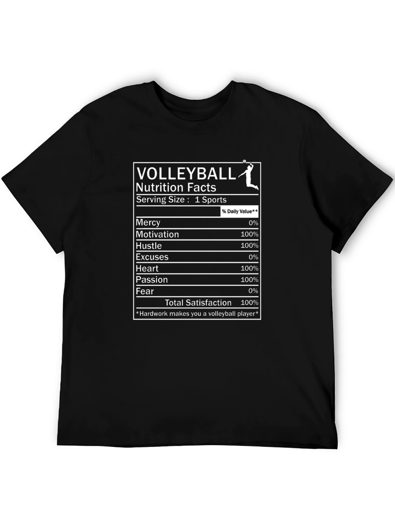 Volleyball Nutrition Facts T-Shirt