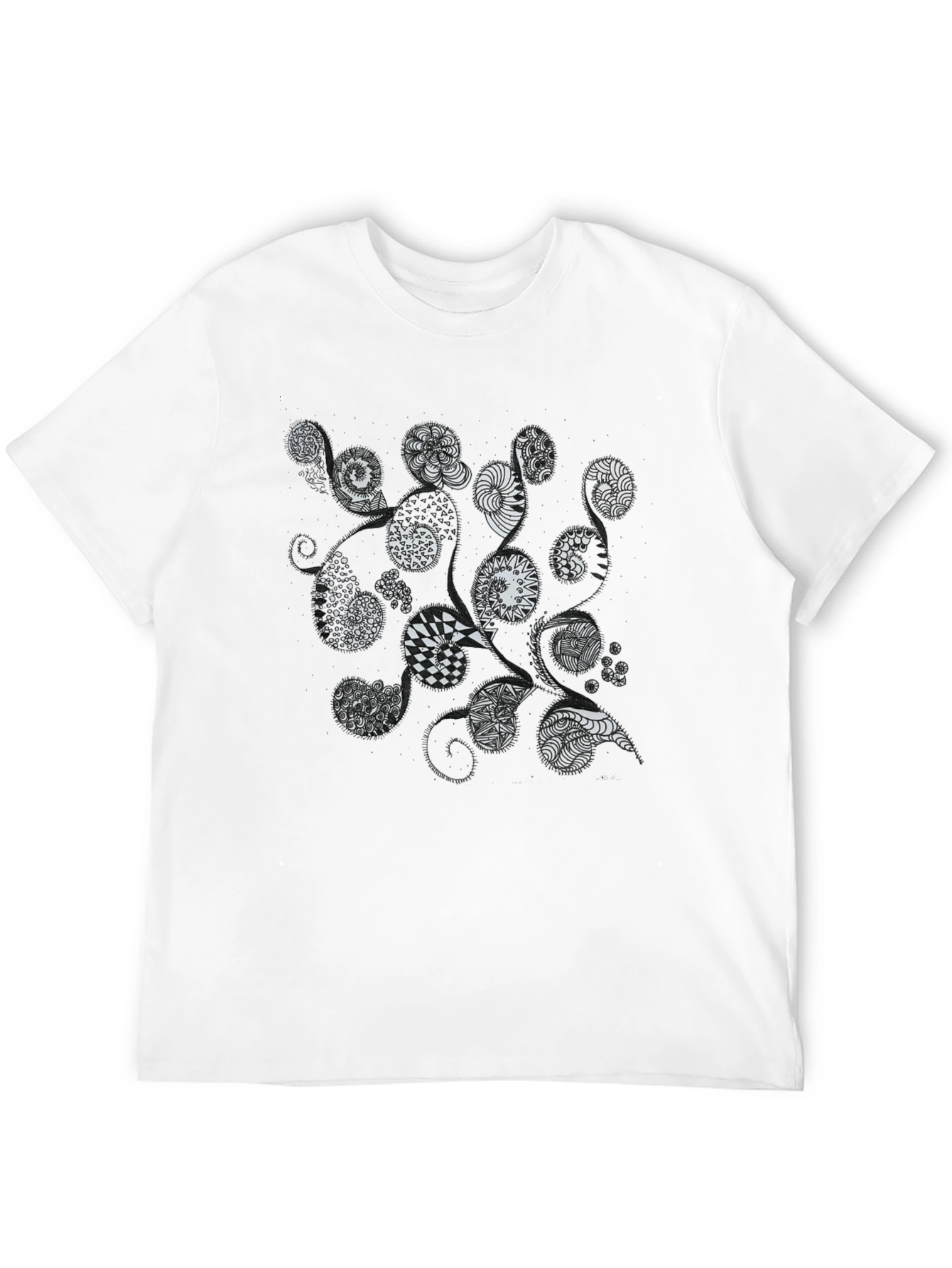 Abstract Spirals Black T-Shirt - Unique Graphic Tee