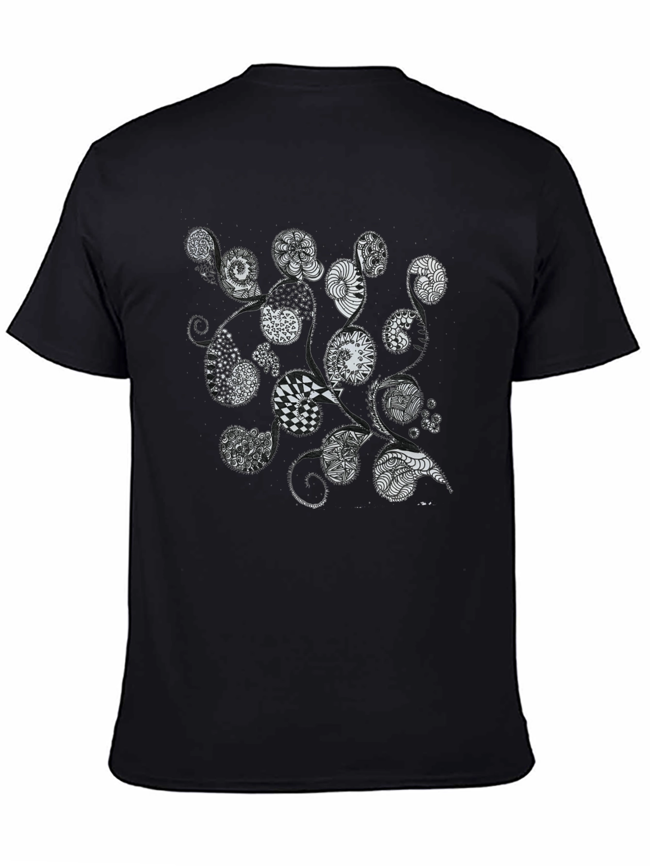 Abstract Spirals Black T-Shirt - Unique Graphic Tee