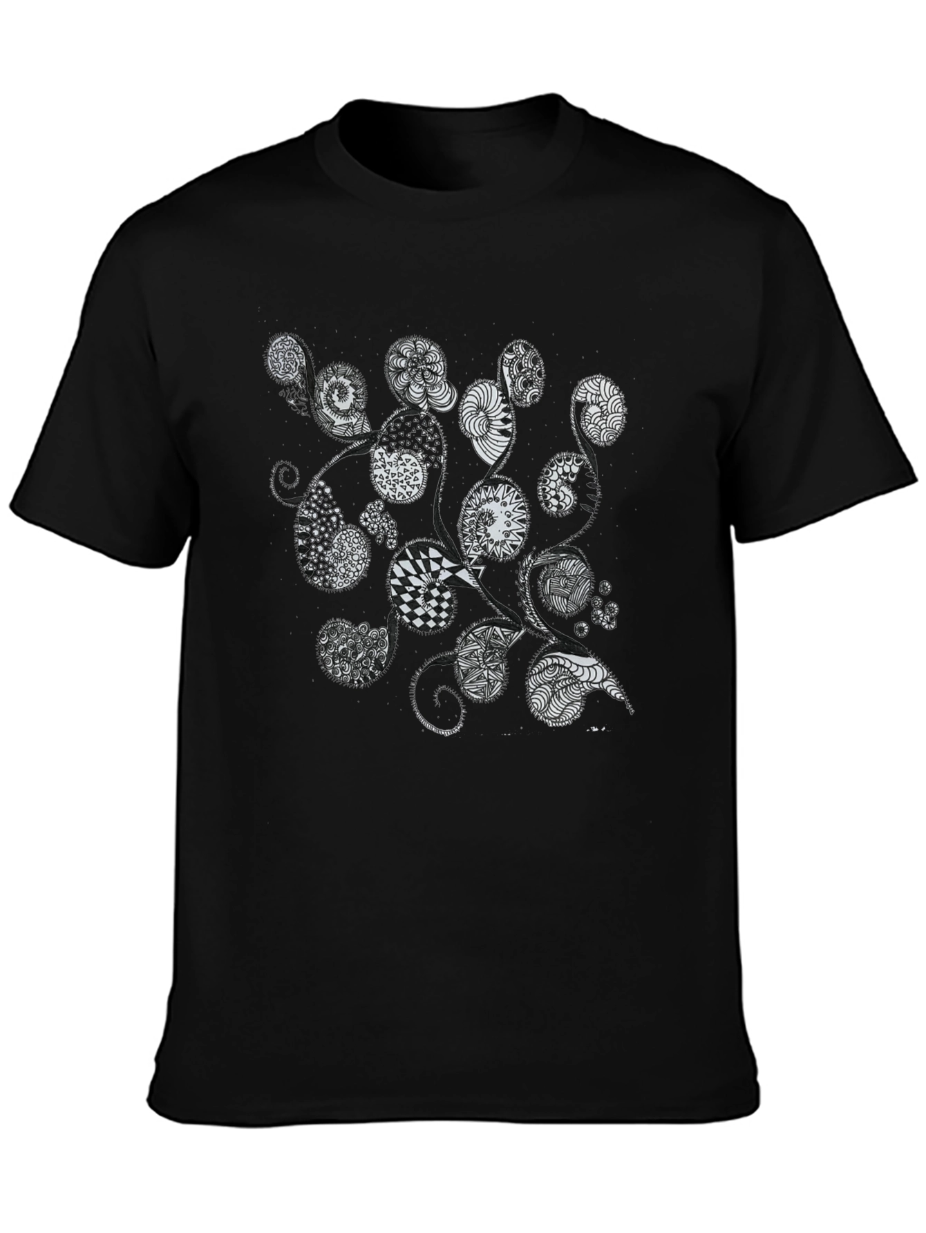 Abstract Spirals Black T-Shirt - Unique Graphic Tee