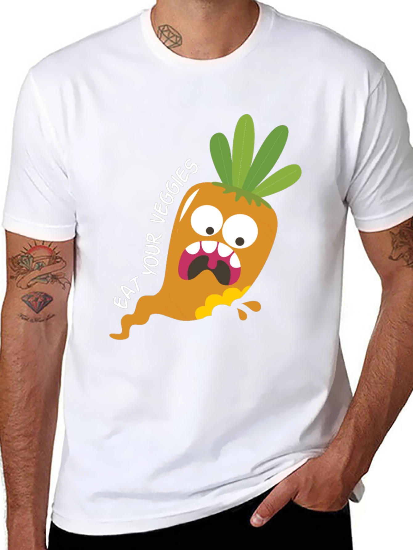 Eat Your Veggies T-Shirt: Funny Carrot Graphic Tee