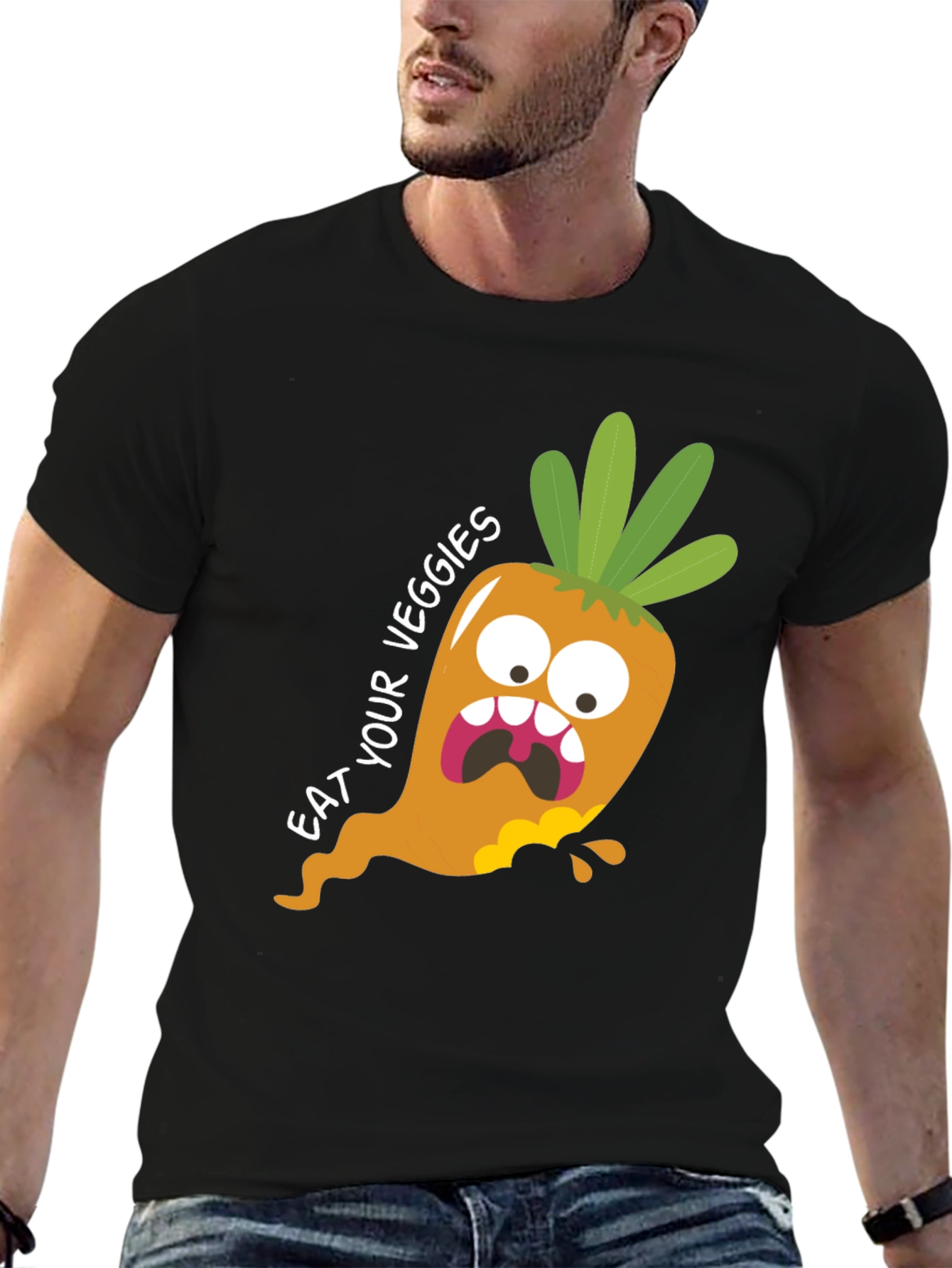 Eat Your Veggies T-Shirt: Funny Carrot Graphic Tee