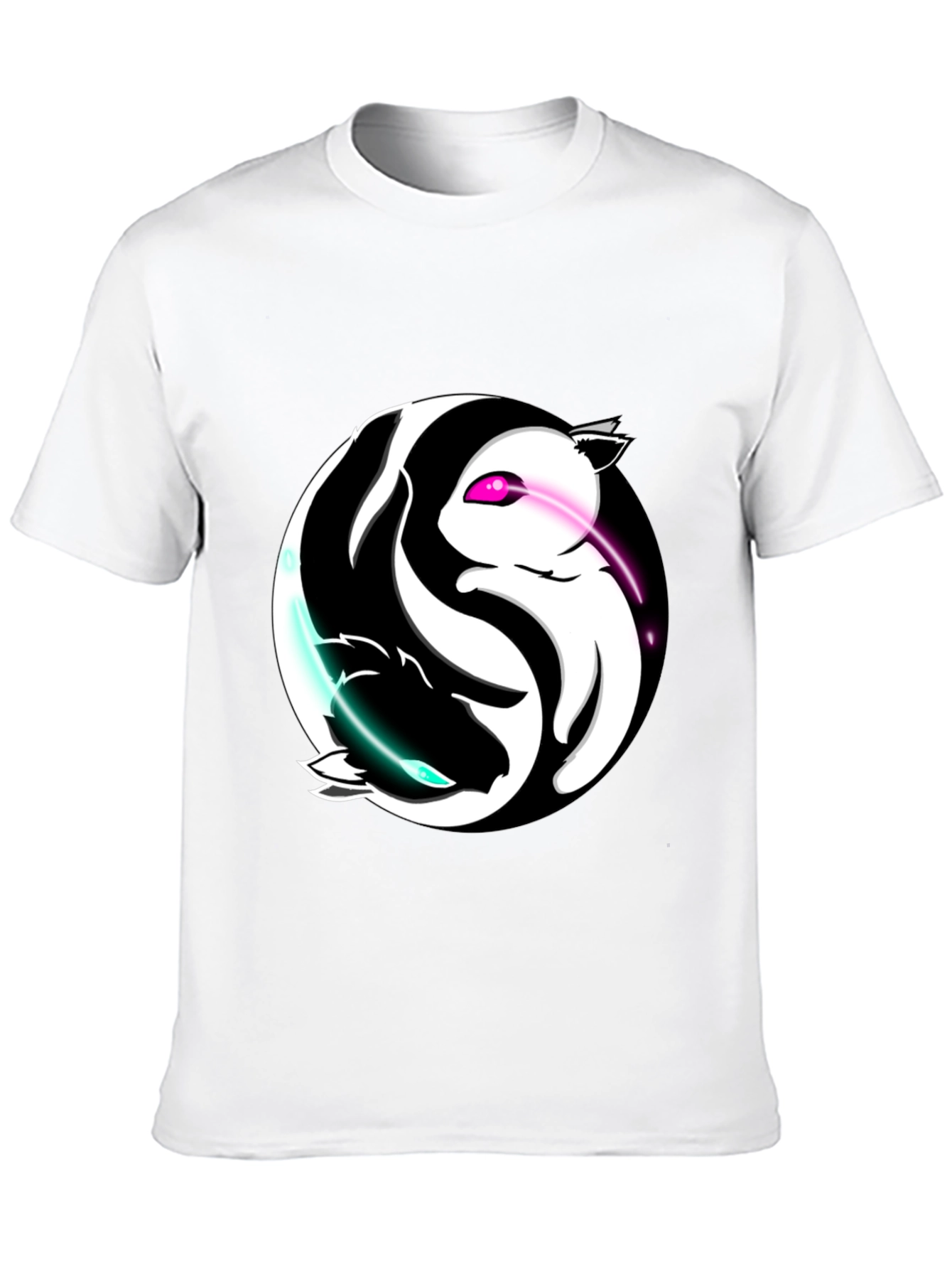 Yin Yang Cats Graphic T-Shirt - Harmony and Style