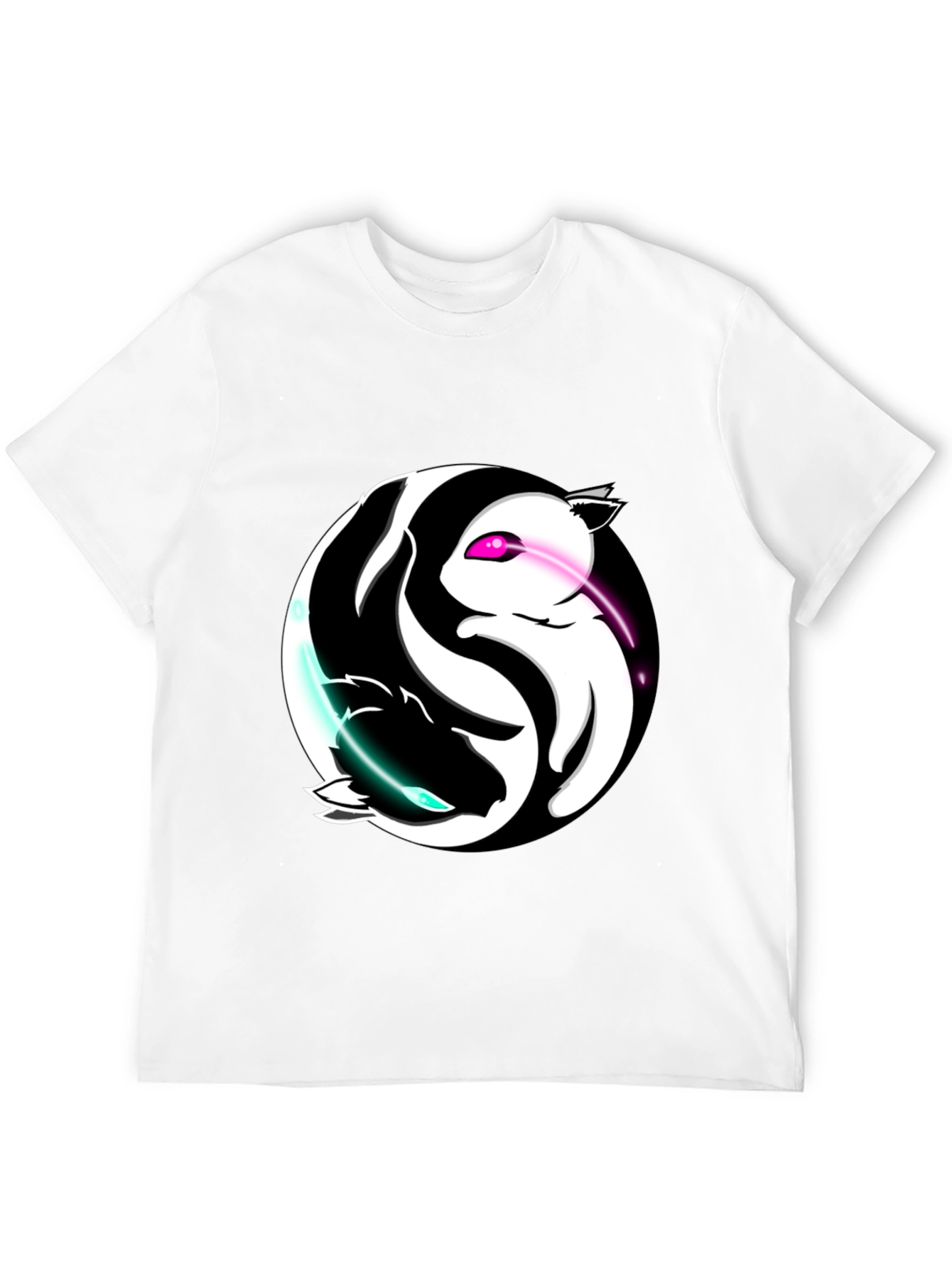 Yin Yang Cats Graphic T-Shirt - Harmony and Style