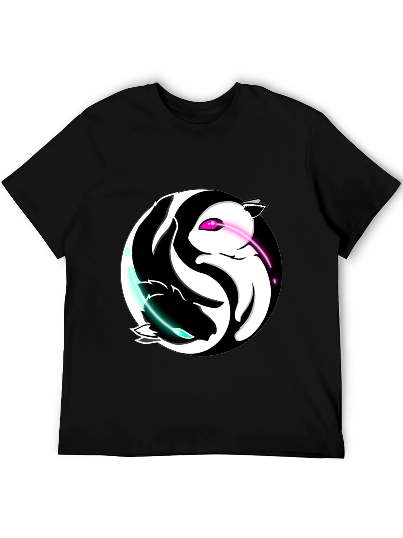 Yin Yang Cats Graphic T-Shirt - Harmony and Style