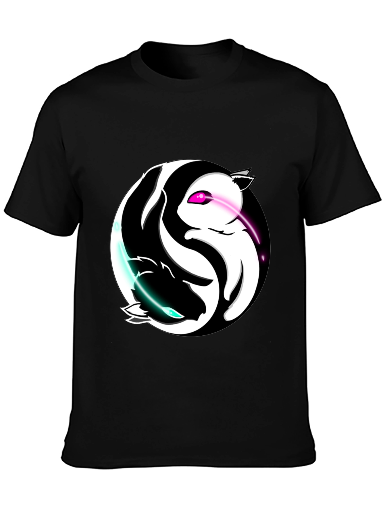 Yin Yang Cats Graphic T-Shirt - Harmony and Style