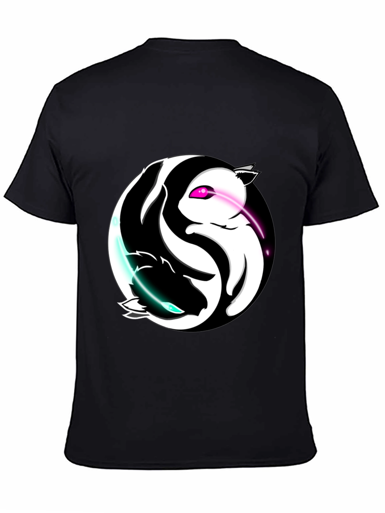 Yin Yang Cats Graphic T-Shirt - Harmony and Style