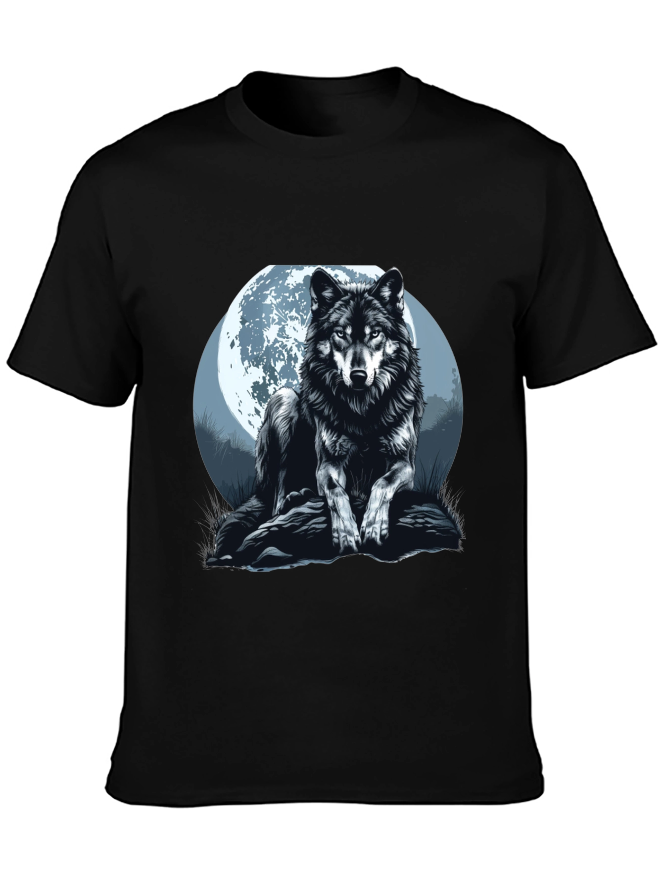 Wolf Moon Graphic Tee - Mens Black T-Shirt
