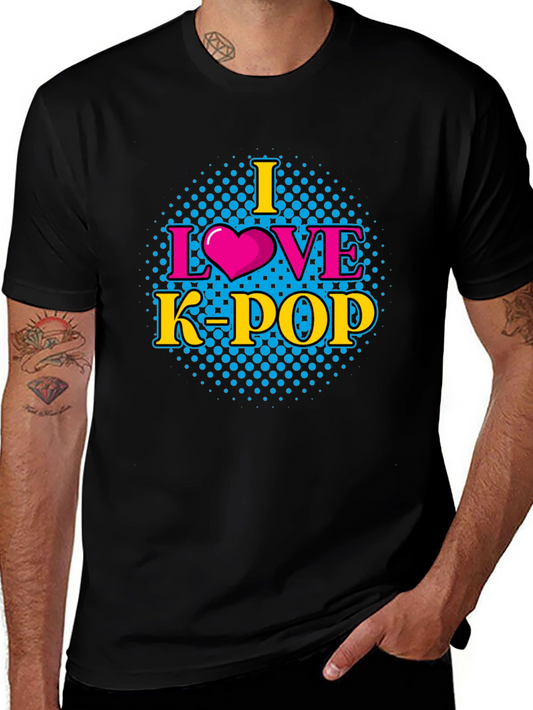 I Love K-Pop Graphic Tee - Trendy Music Lover T-Shirt