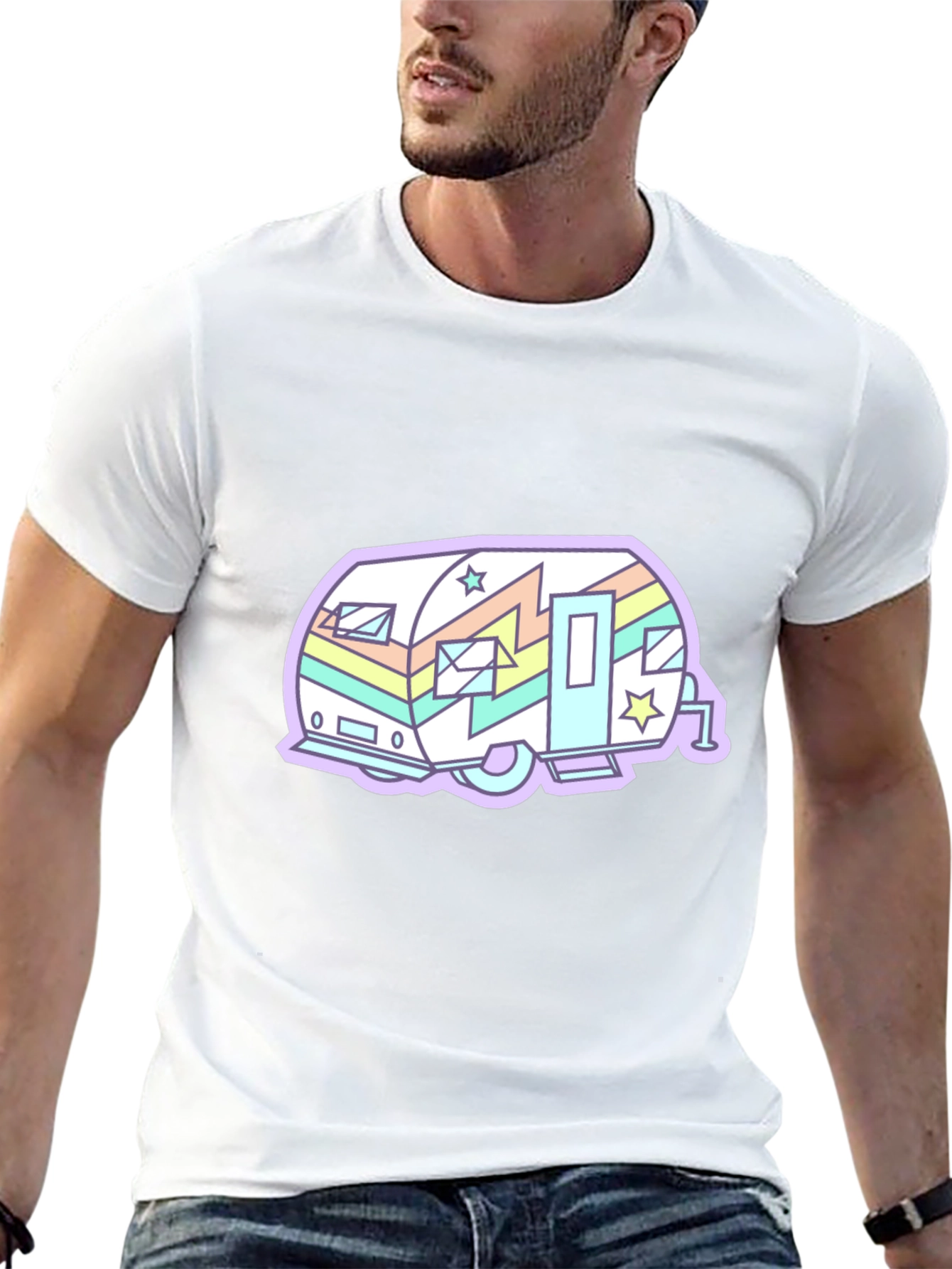 Retro Camper Graphic T-Shirt - Cool Black Tee