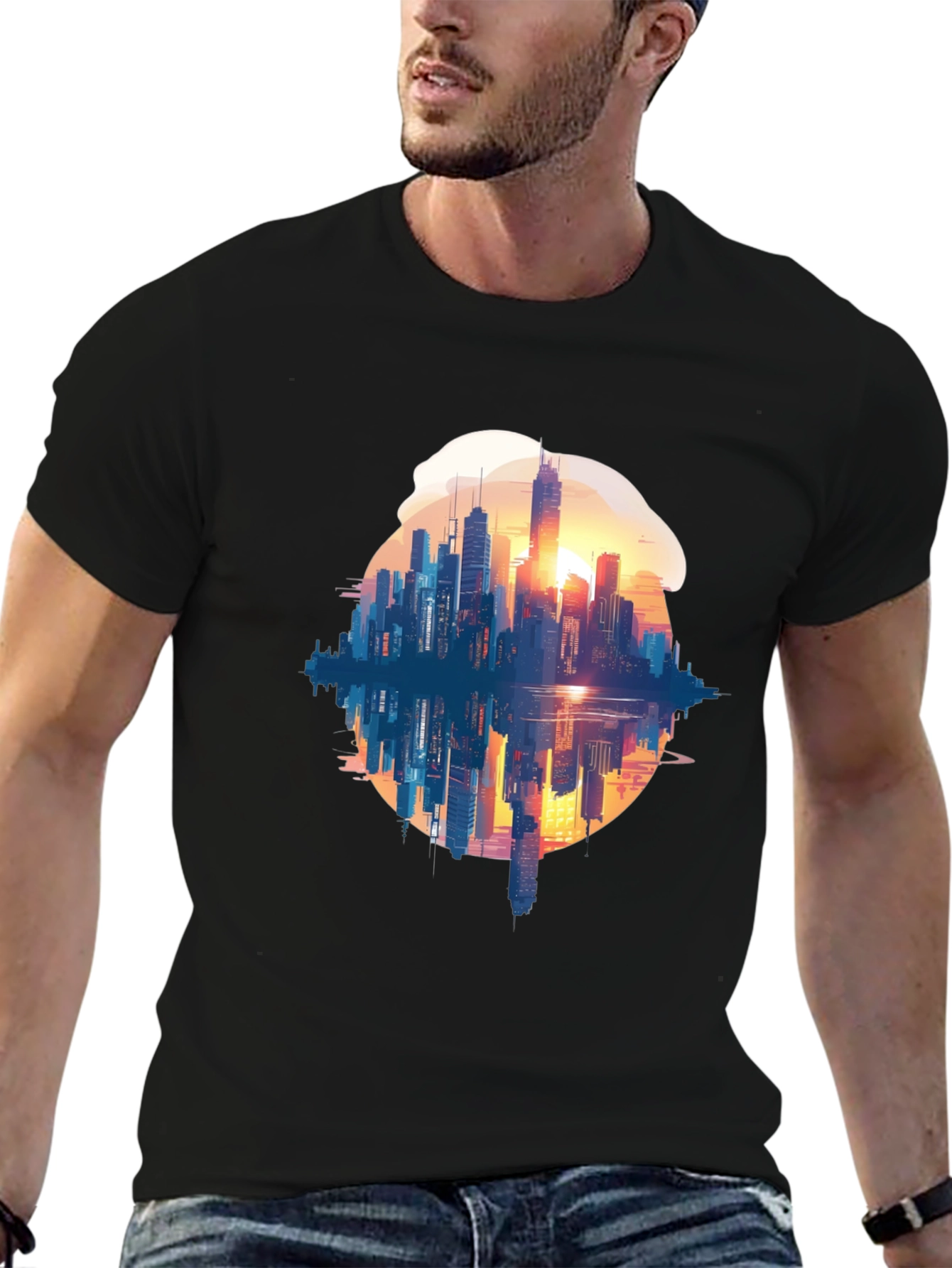 Cityscape Reflection Graphic Tee