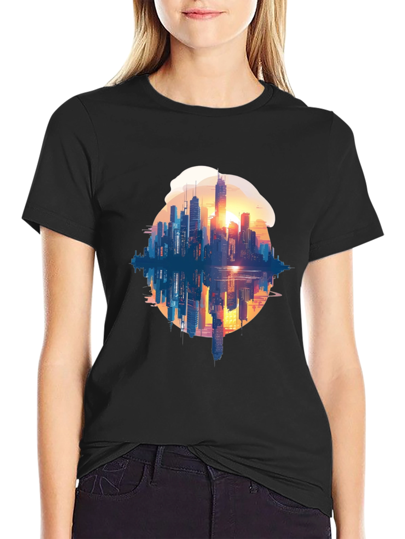 Cityscape Reflection Graphic Tee