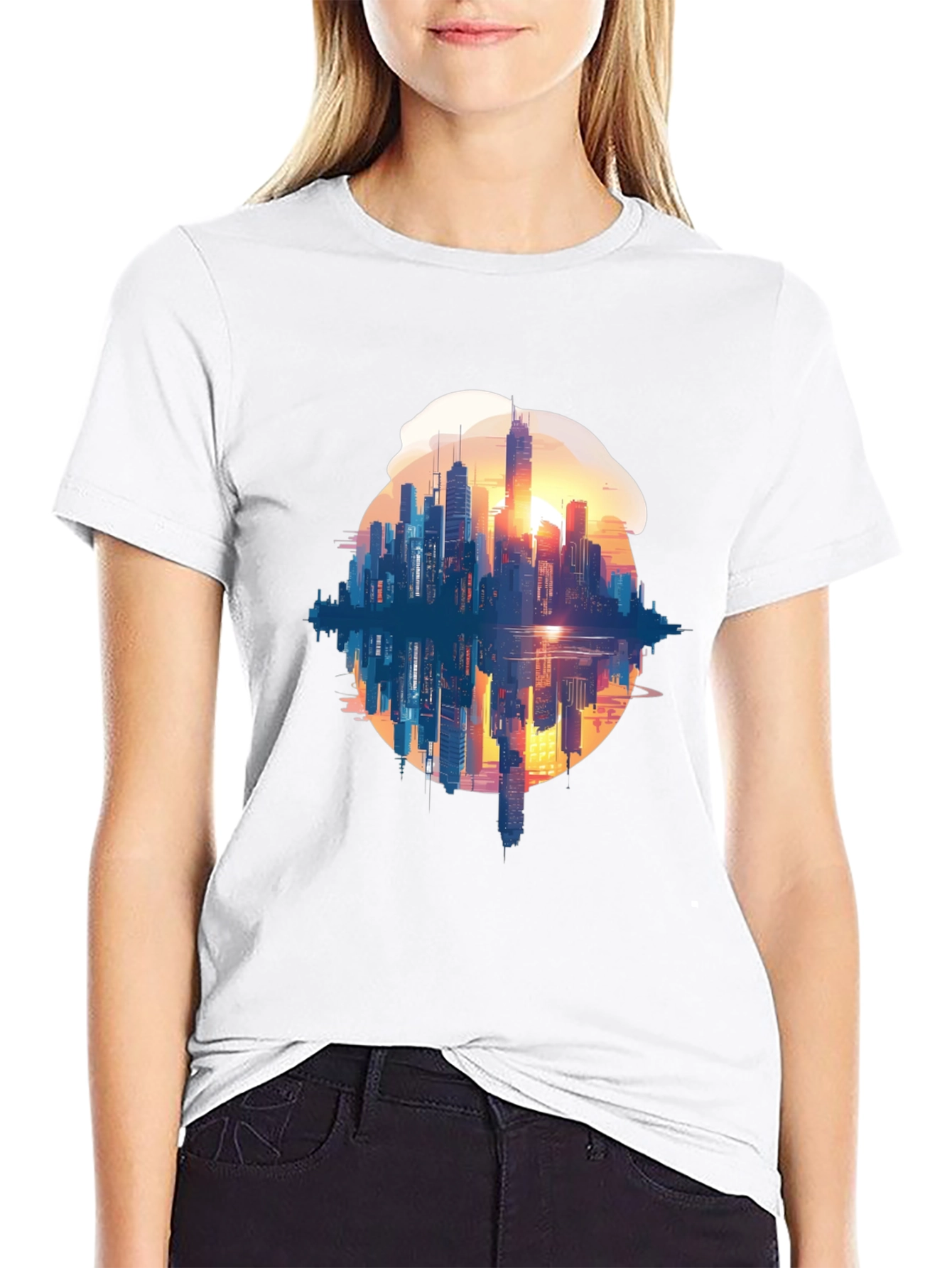 Cityscape Reflection Graphic Tee