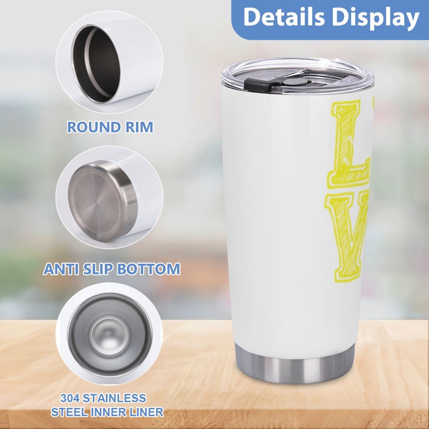 Insulated Stainless Steel Leak-Proof Tumbler - Stylish Graphic Print Cup