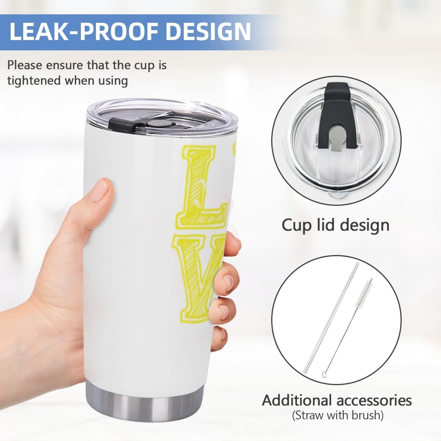 Insulated Stainless Steel Leak-Proof Tumbler - Stylish Graphic Print Cup
