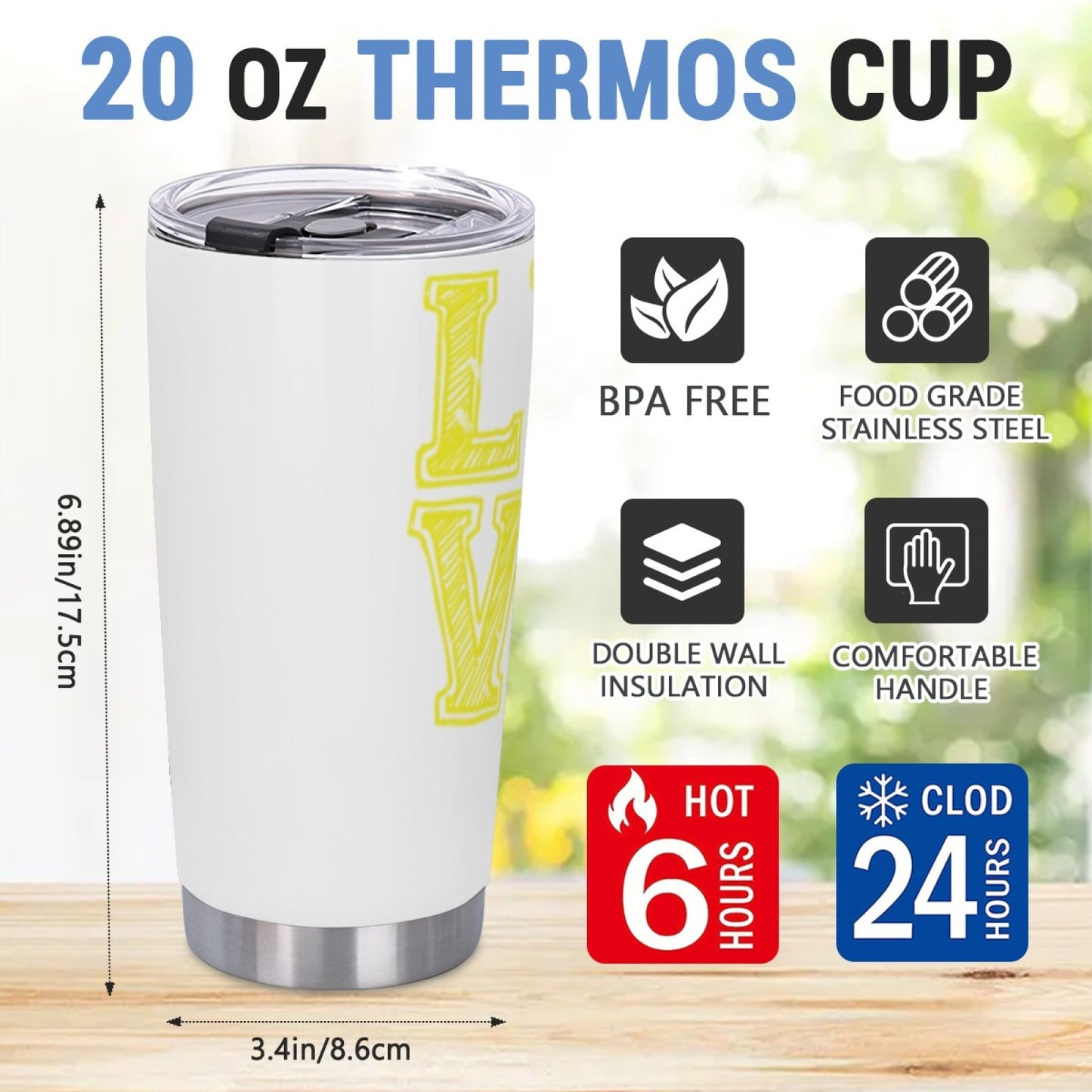 Insulated Stainless Steel Leak-Proof Tumbler - Stylish Graphic Print Cup