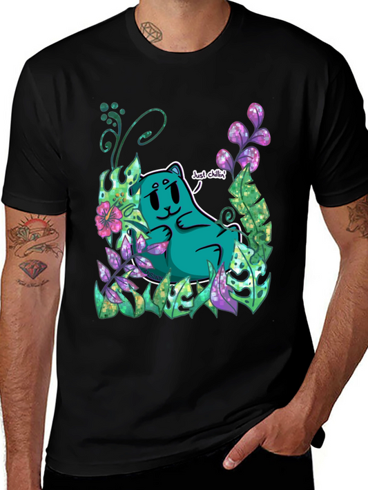 Just Chillin Tee - Cartoon Bear Graphic T-Shirt