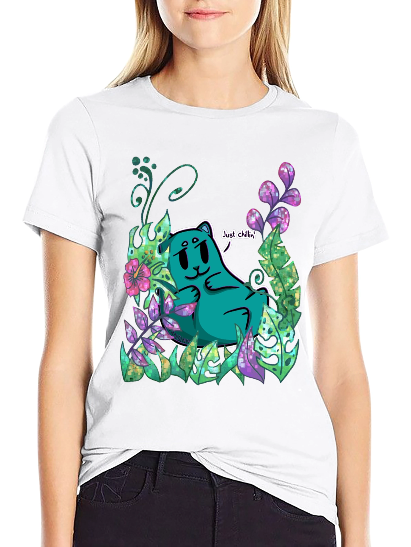 Just Chillin Tee - Cartoon Bear Graphic T-Shirt