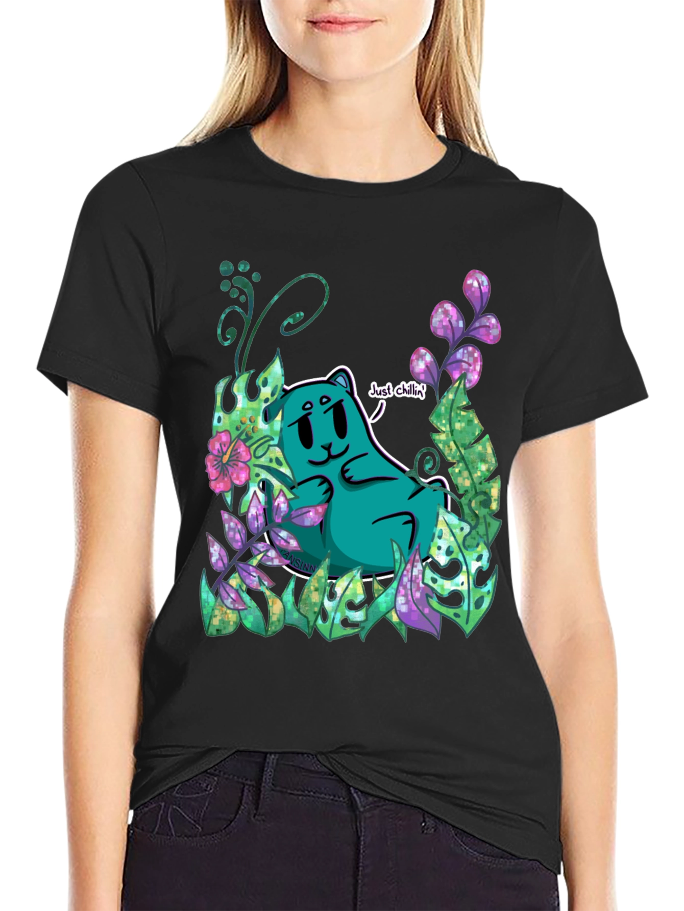 Just Chillin Tee - Cartoon Bear Graphic T-Shirt