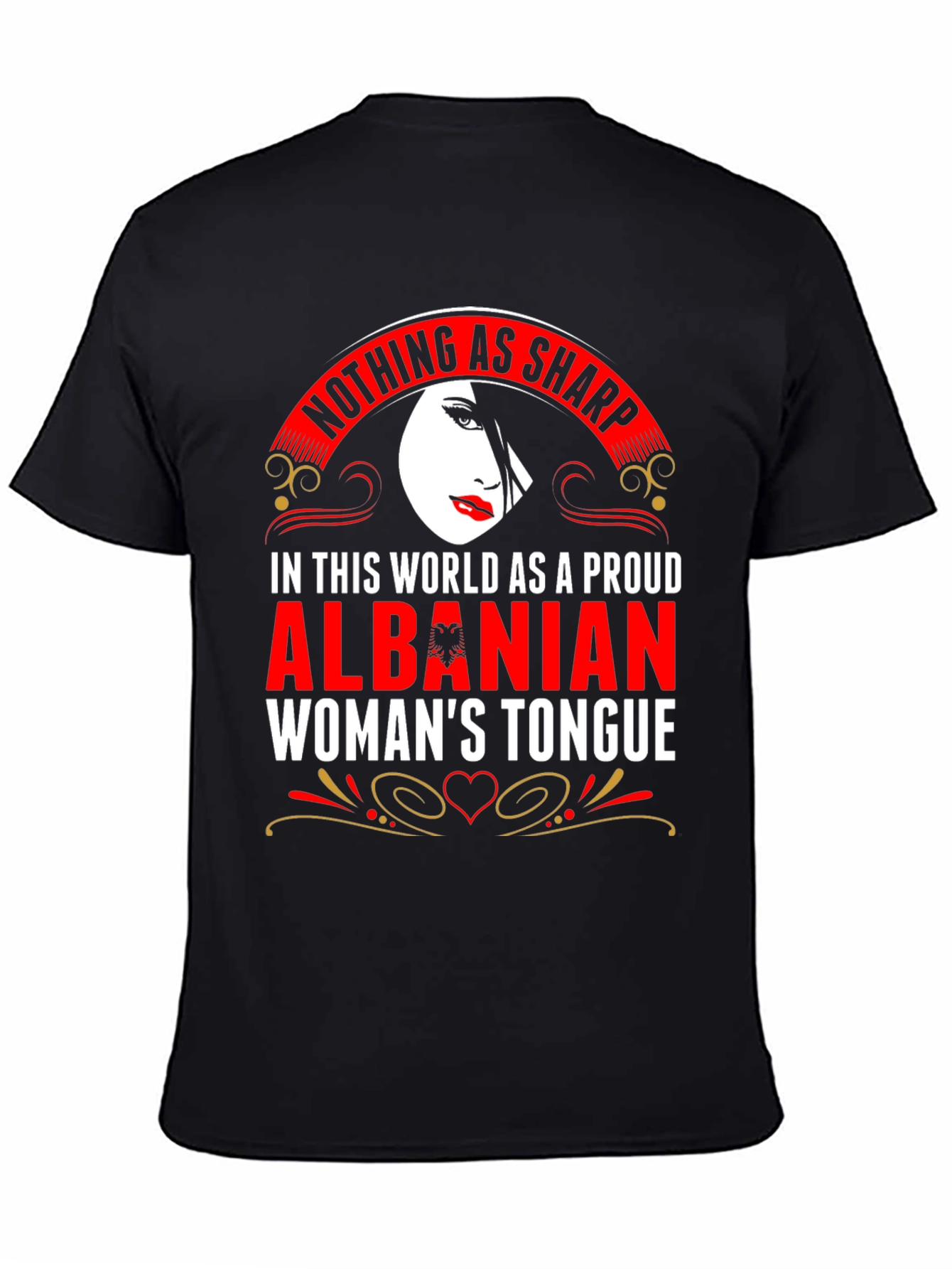 Proud Albanian Womans Tongue Graphic T-Shirt