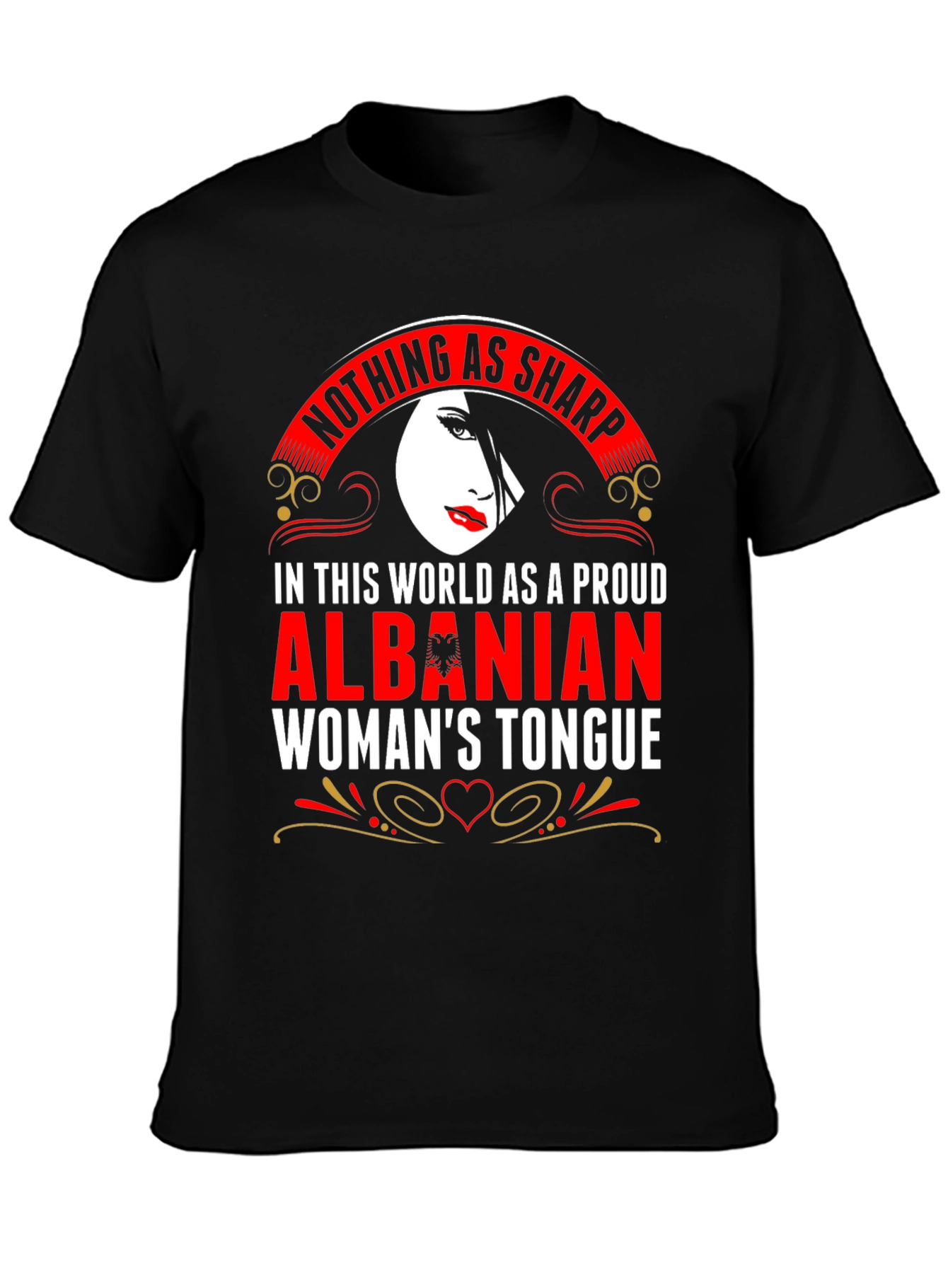 Proud Albanian Womans Tongue Graphic T-Shirt