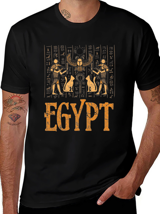 Egypt Hieroglyphic Print Graphic T-Shirt